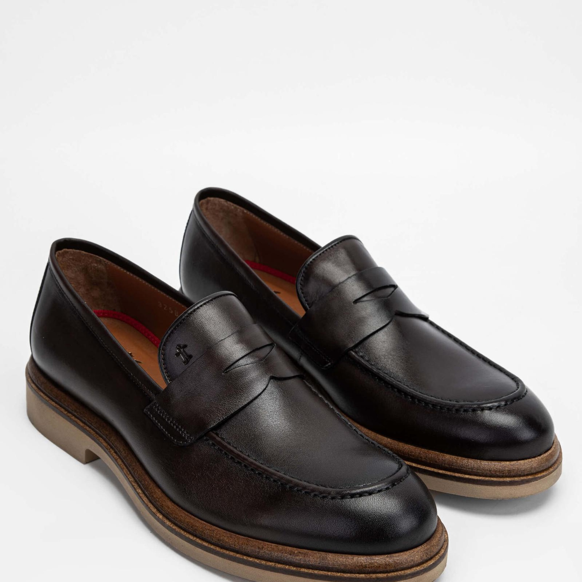 Tamer Tanca Erkek Hakiki Deri Kahverengi Loafer Ayakkabı