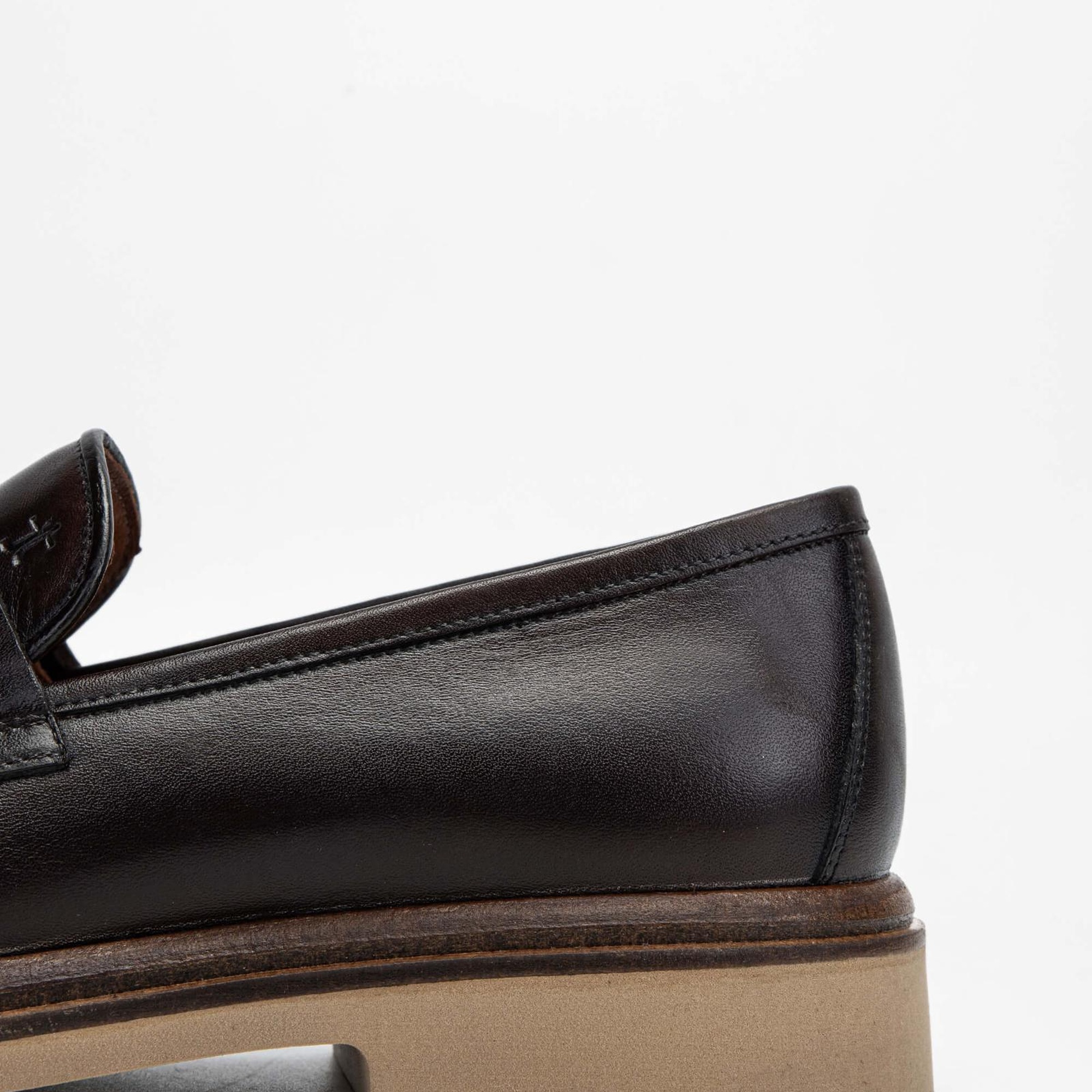 Tamer Tanca Erkek Hakiki Deri Kahverengi Loafer Ayakkabı