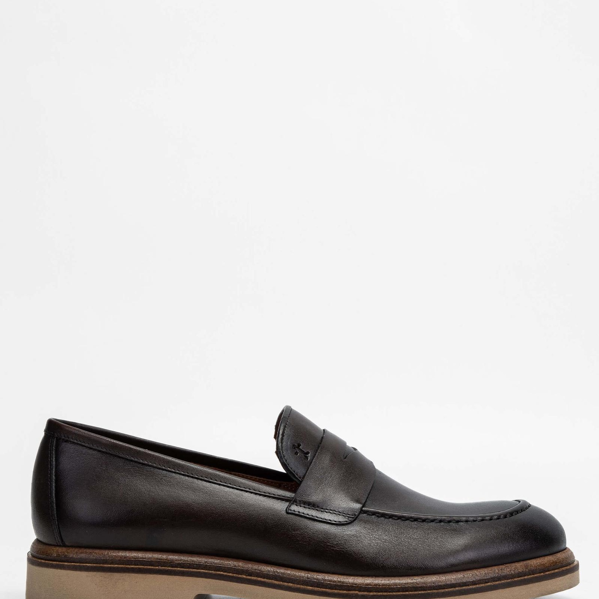 Tamer Tanca Erkek Hakiki Deri Kahverengi Loafer Ayakkabı