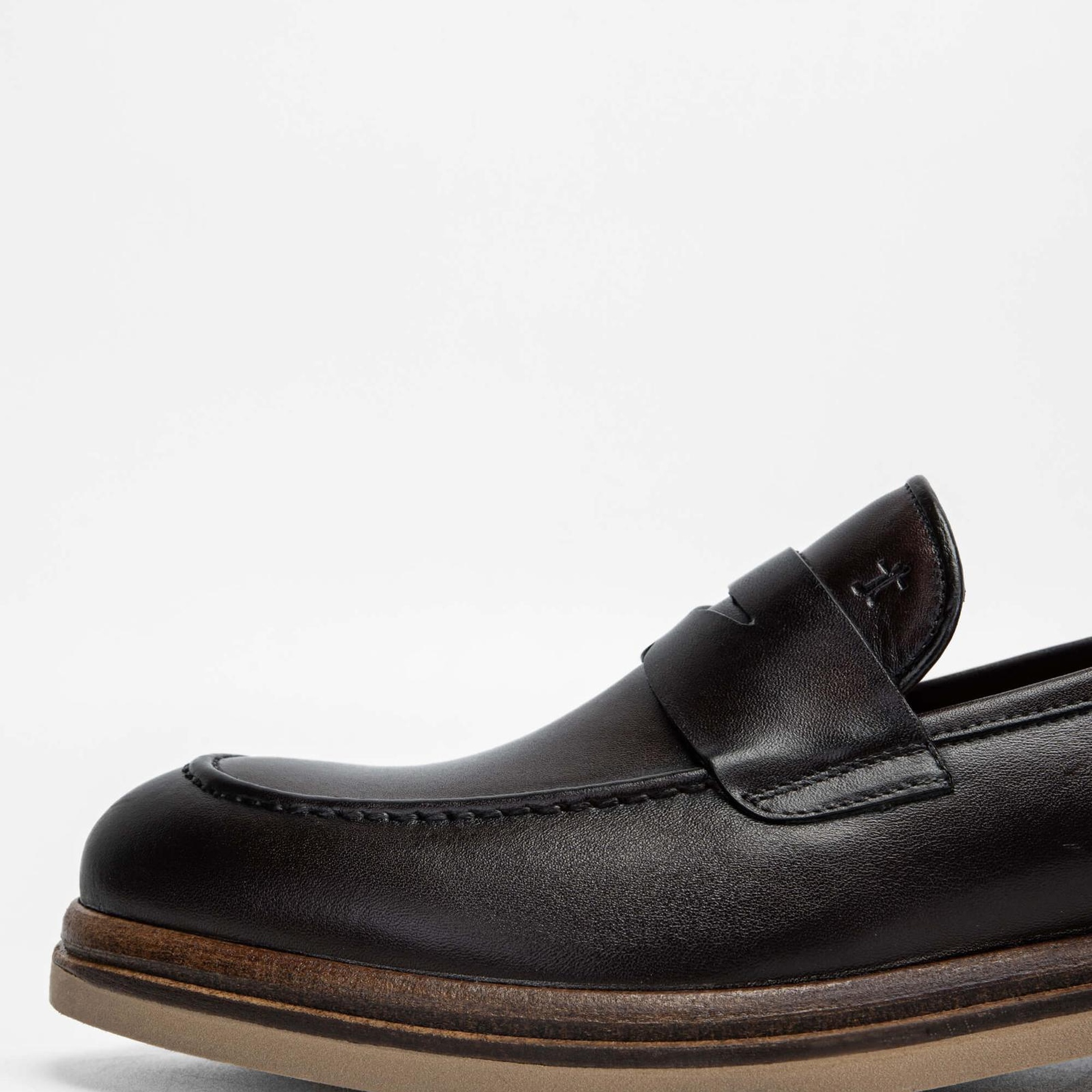 Tamer Tanca Erkek Hakiki Deri Kahverengi Loafer Ayakkabı