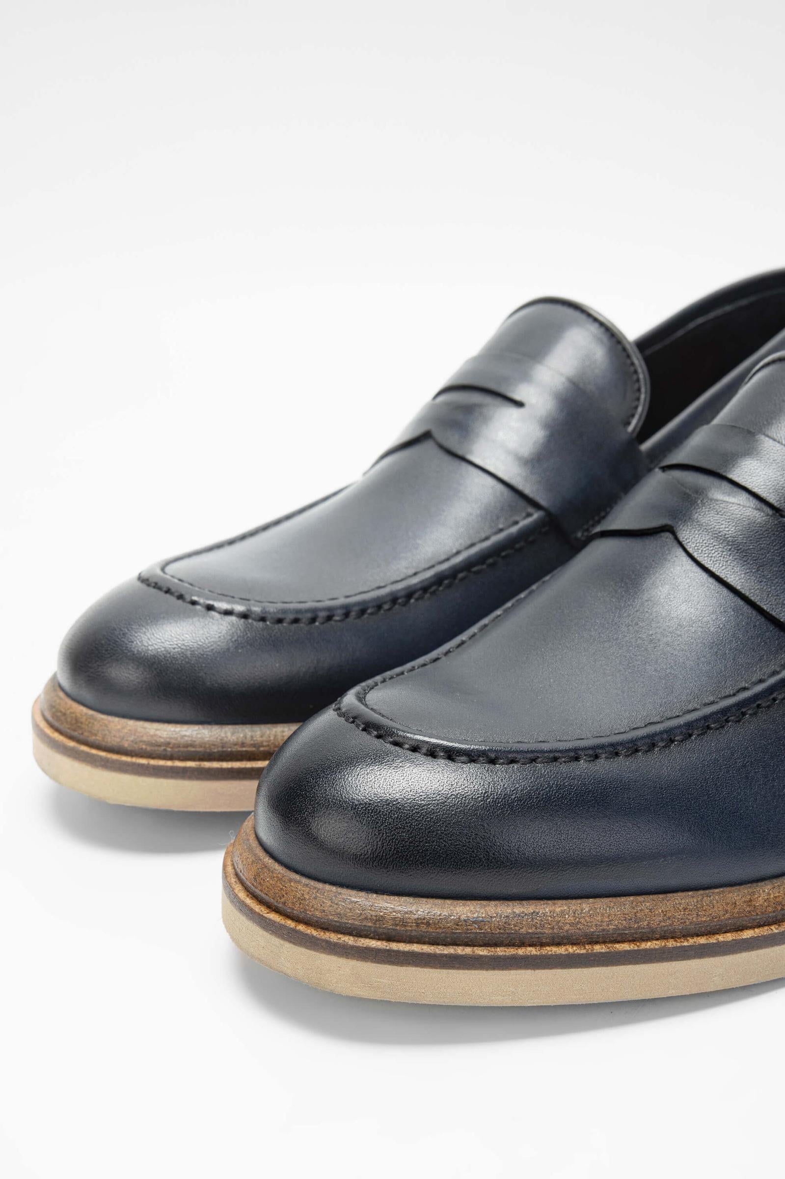 Tamer Tanca Tamer Tanca Erkek Hakiki Deri Lacivert Loafer Ayakkabı Casual Ayakkabı | FashFed Lacivert - 3. görsel