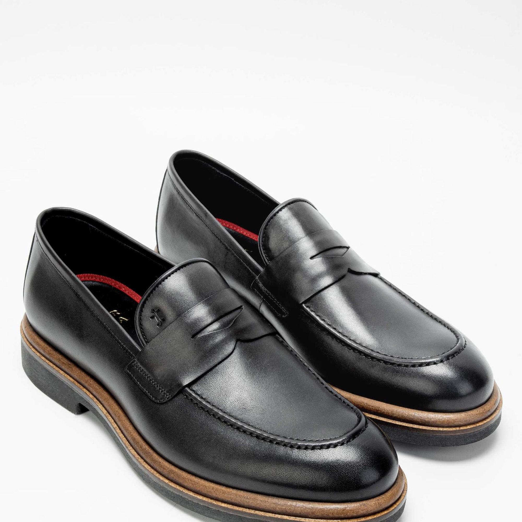 Tamer Tanca Erkek Hakiki Deri Siyah Loafer Ayakkabı