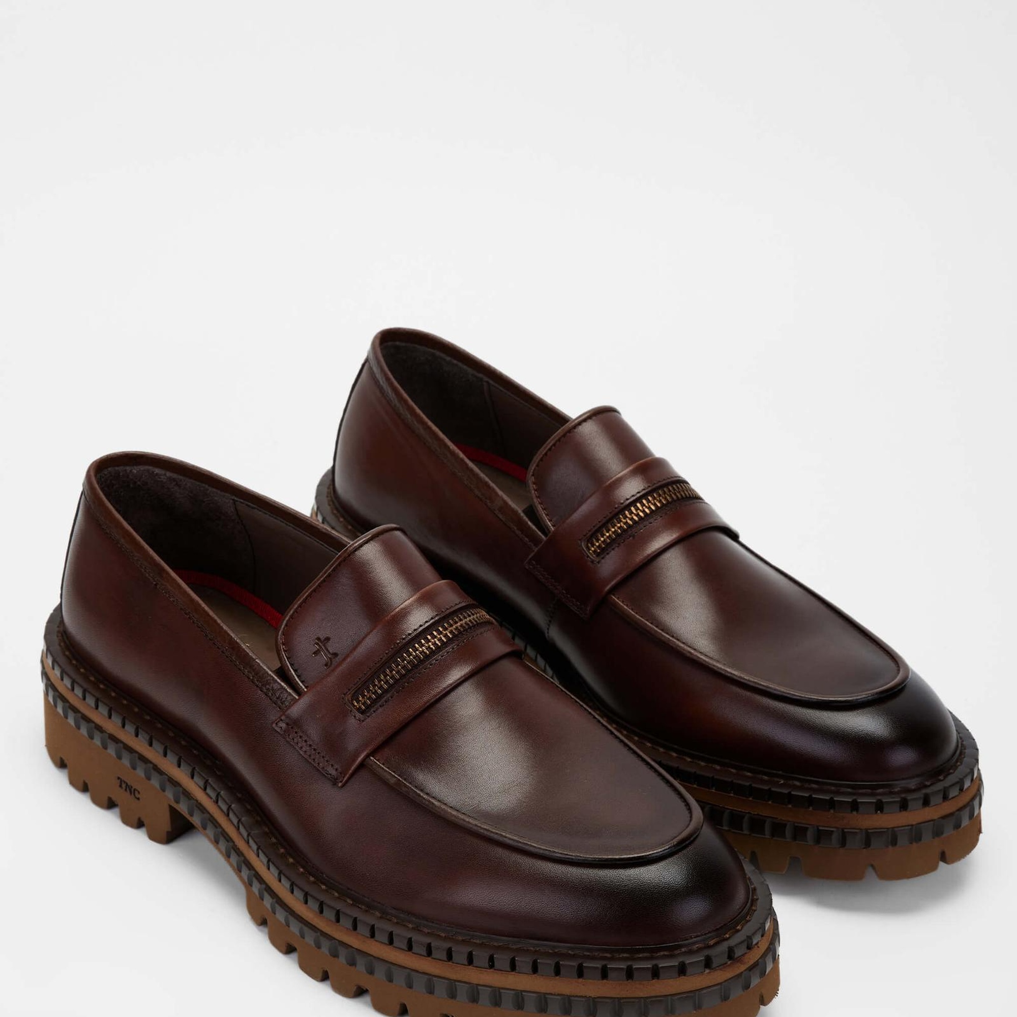 Tamer Tanca Erkek Hakiki Deri Kahverengi Loafer Ayakkabı