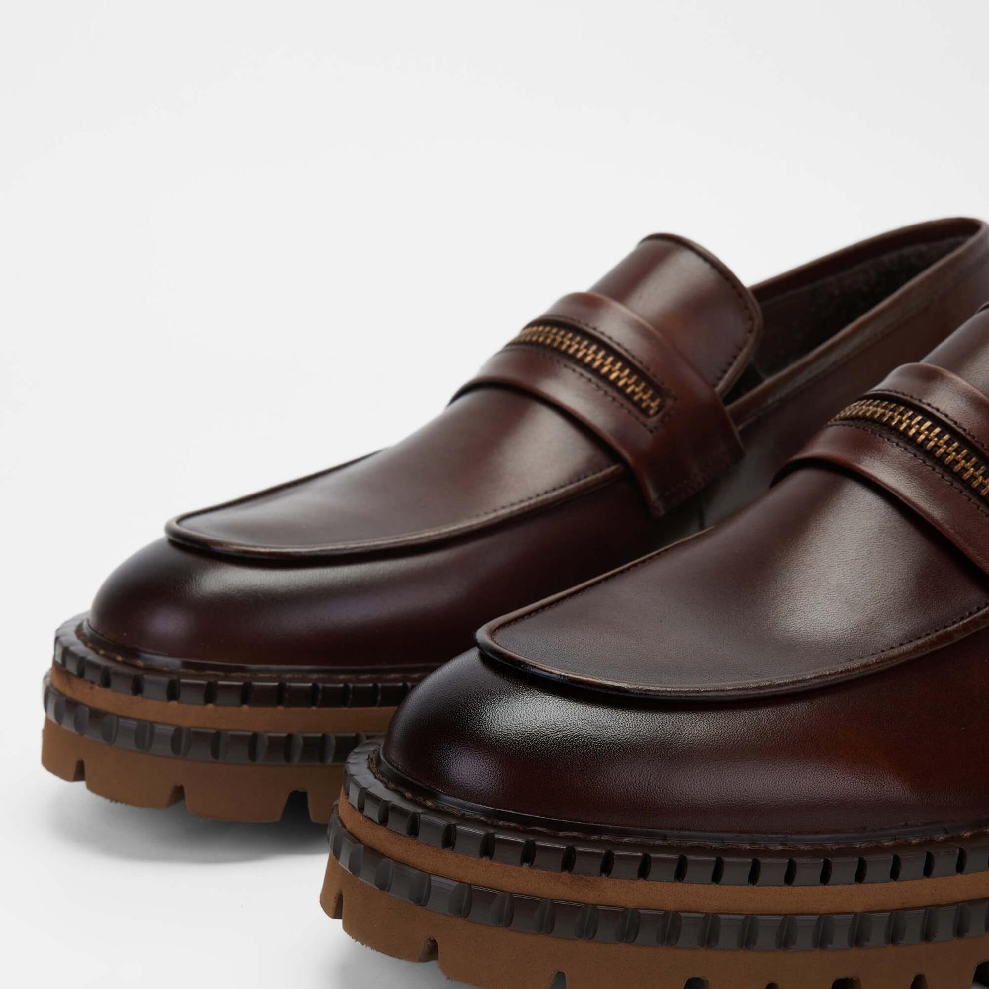 Tamer Tanca Erkek Hakiki Deri Kahverengi Loafer Ayakkabı