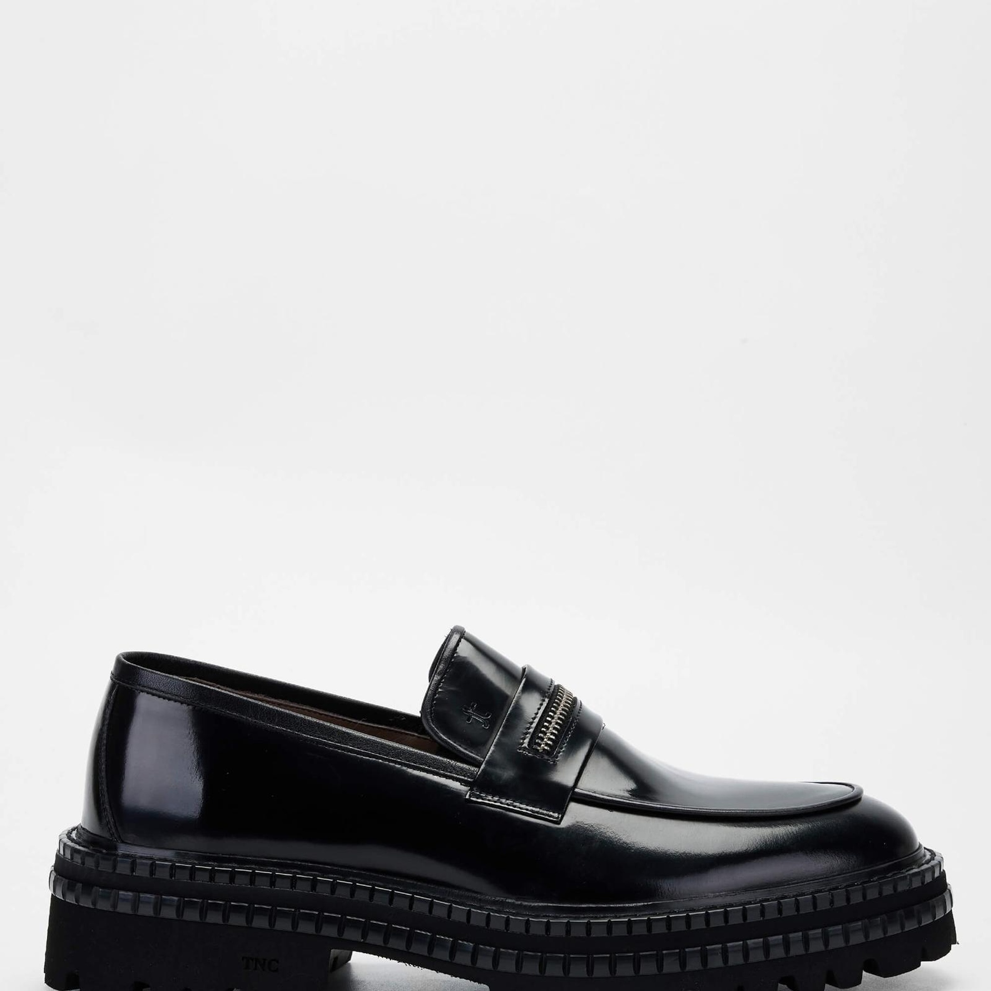 Tamer Tanca Erkek Hakiki Deri Siyah Açma Loafer Ayakkabı