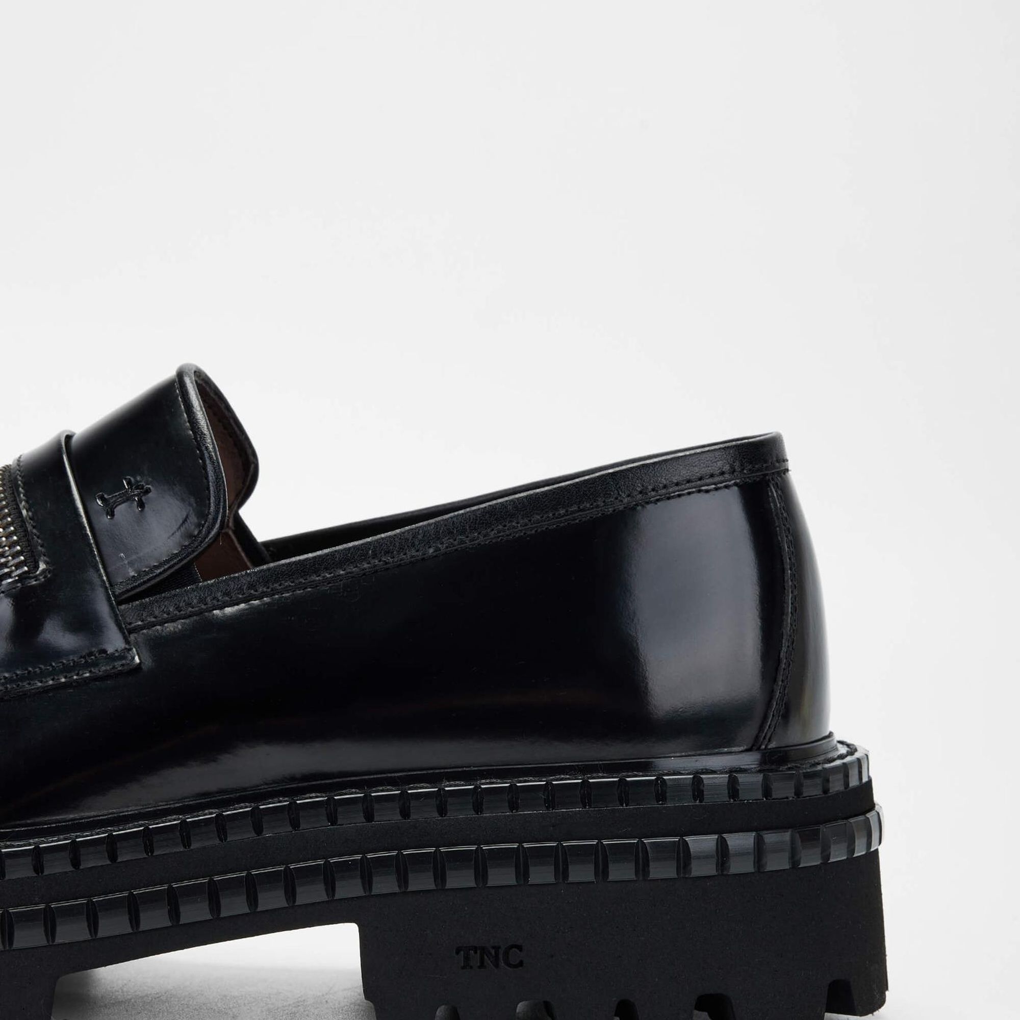 Tamer Tanca Erkek Hakiki Deri Siyah Açma Loafer Ayakkabı