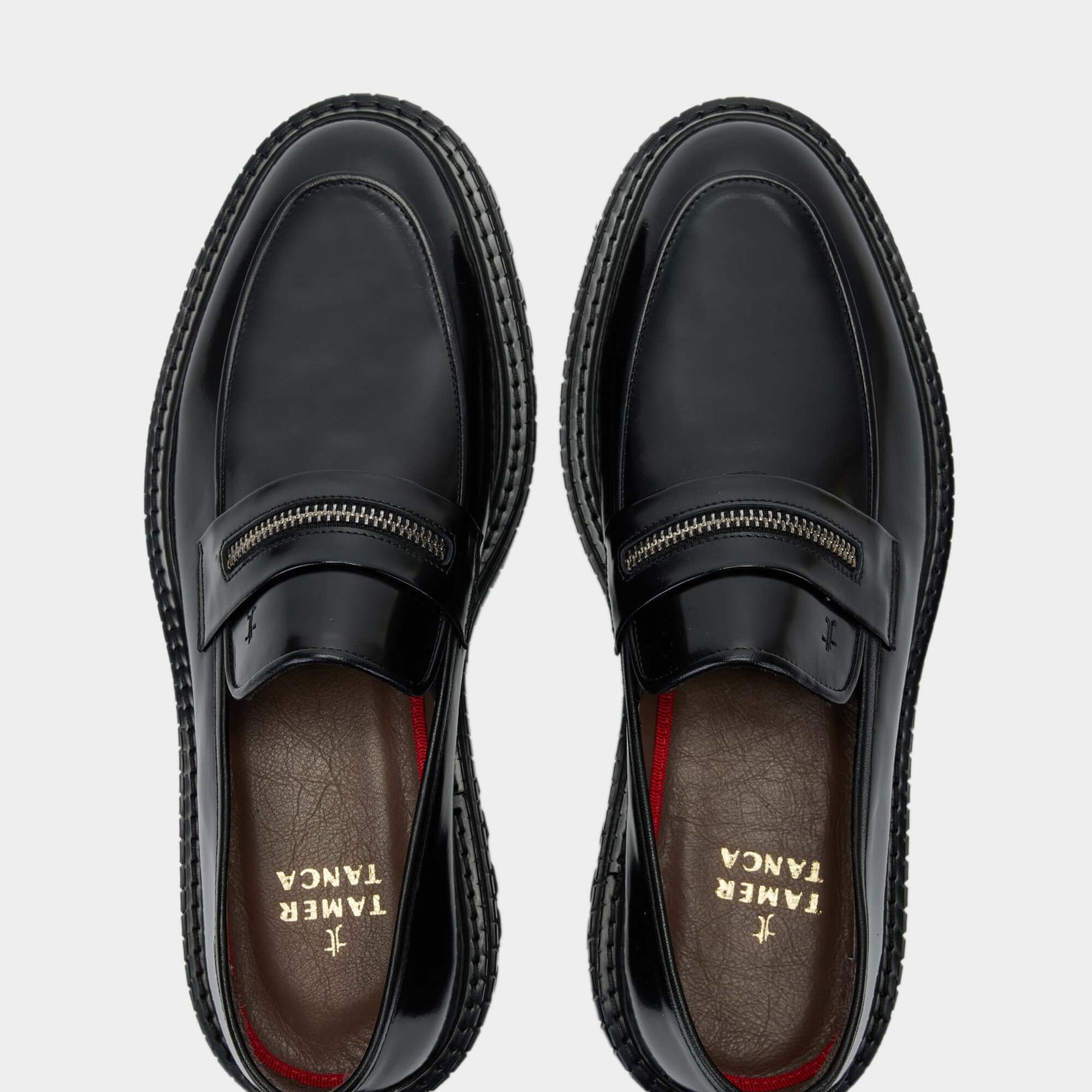 Tamer Tanca Erkek Hakiki Deri Siyah Açma Loafer Ayakkabı