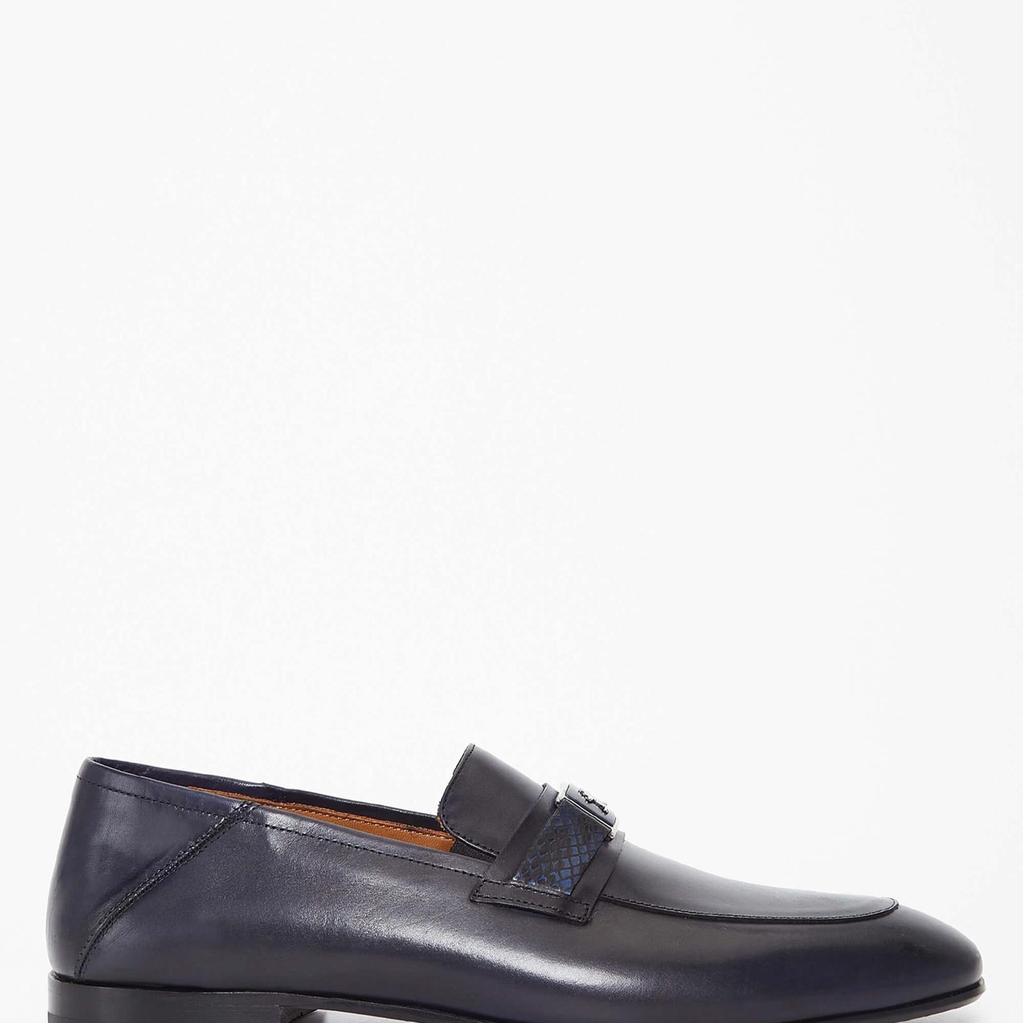 Tamer Tanca Erkek Hakiki Deri Lacivert Loafer Ayakkabı