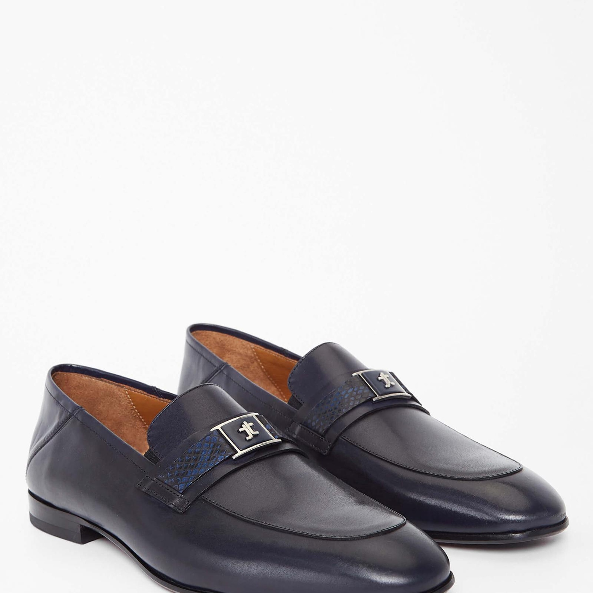 Tamer Tanca Erkek Hakiki Deri Lacivert Loafer Ayakkabı