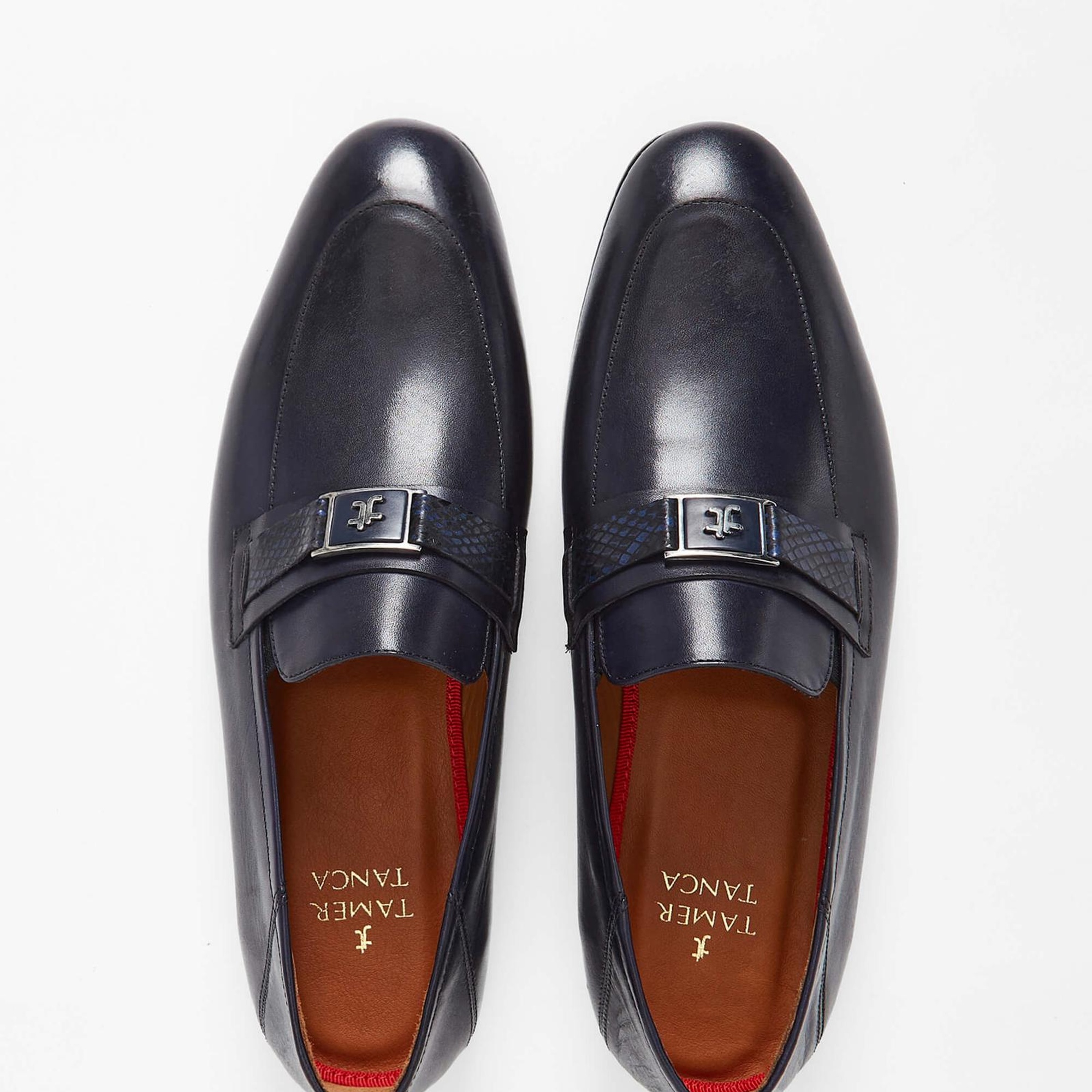 Tamer Tanca Erkek Hakiki Deri Lacivert Loafer Ayakkabı