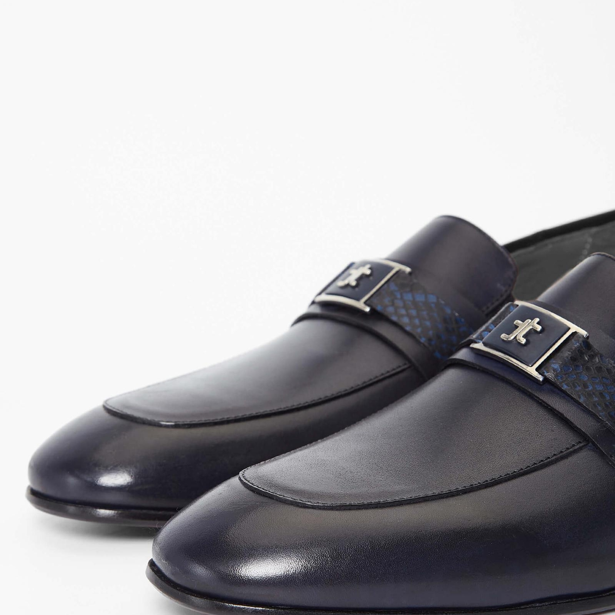 Tamer Tanca Erkek Hakiki Deri Lacivert Loafer Ayakkabı