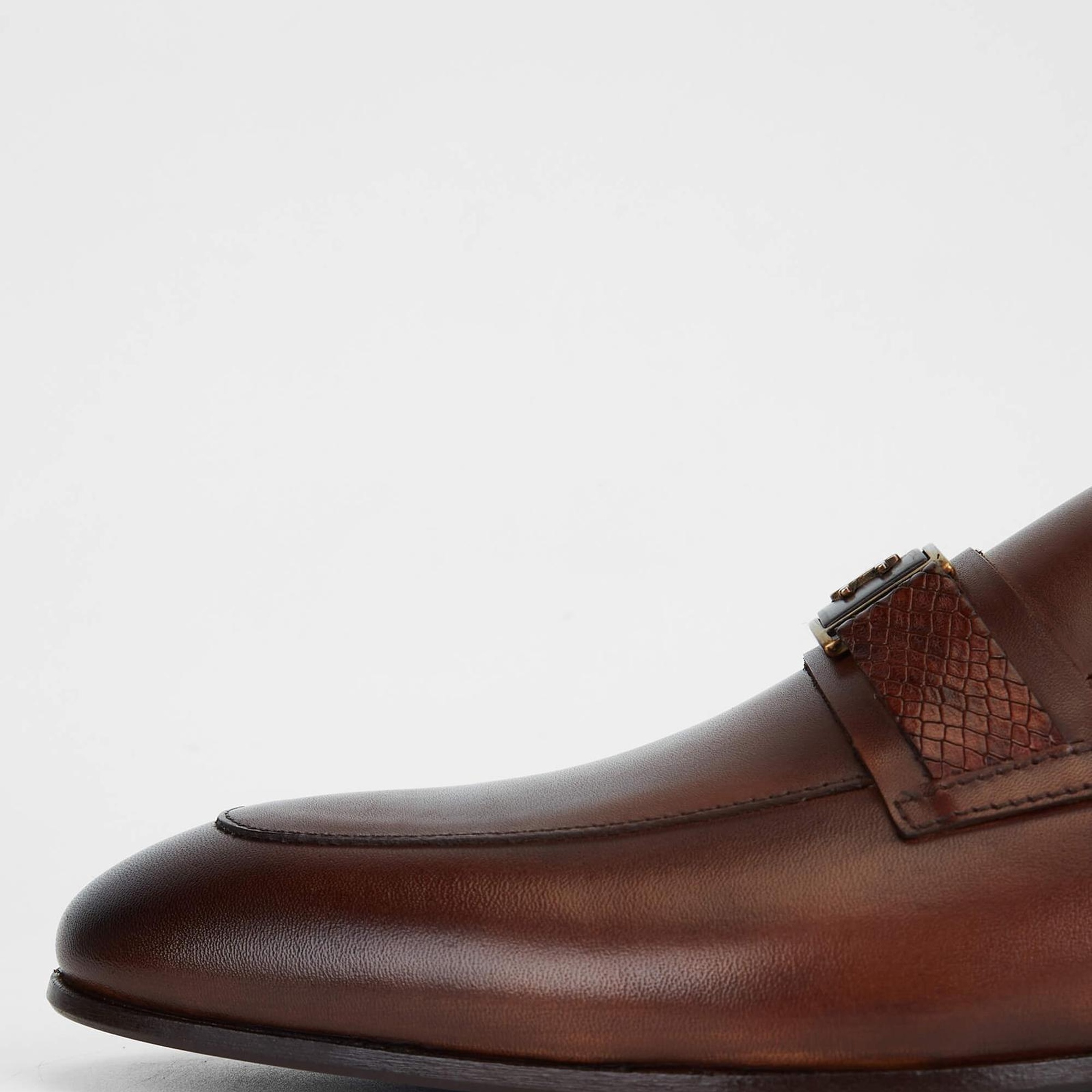 Tamer Tanca Erkek Hakiki Deri Kahverengi Loafer Ayakkabı