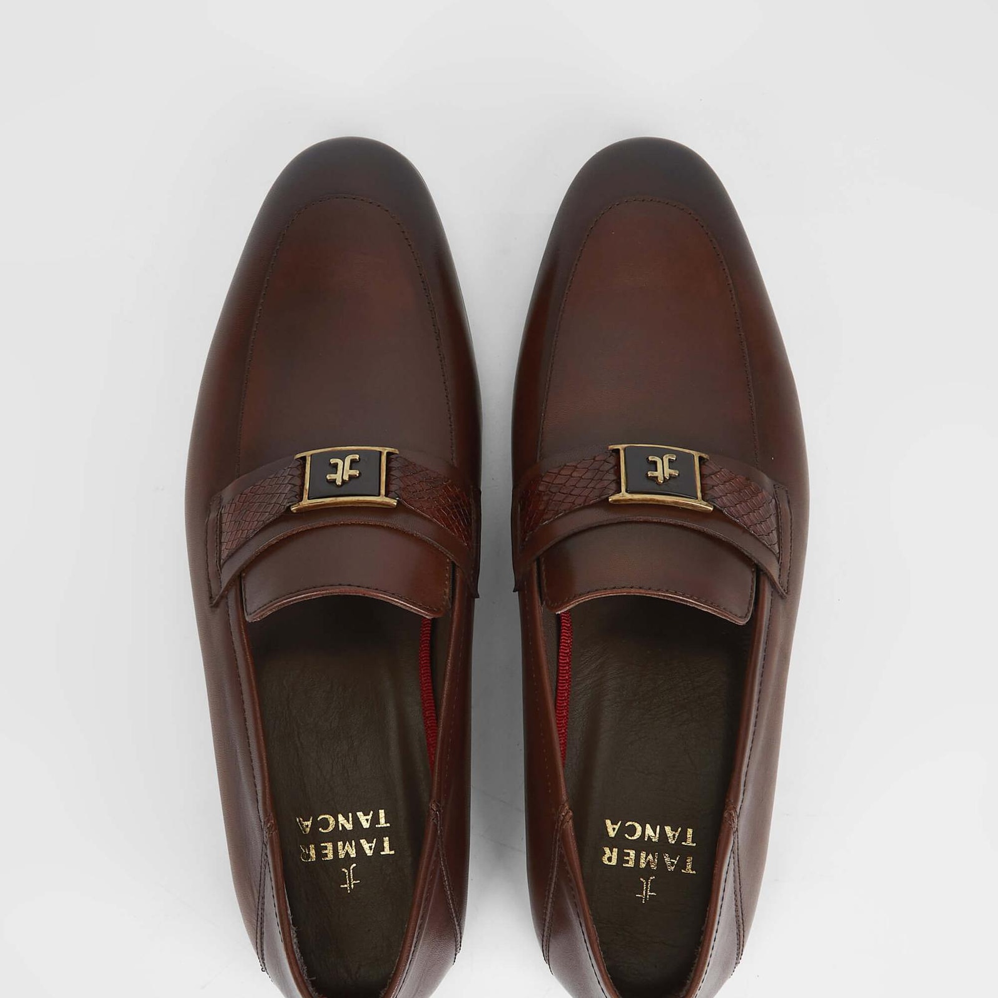 Tamer Tanca Erkek Hakiki Deri Kahverengi Loafer Ayakkabı