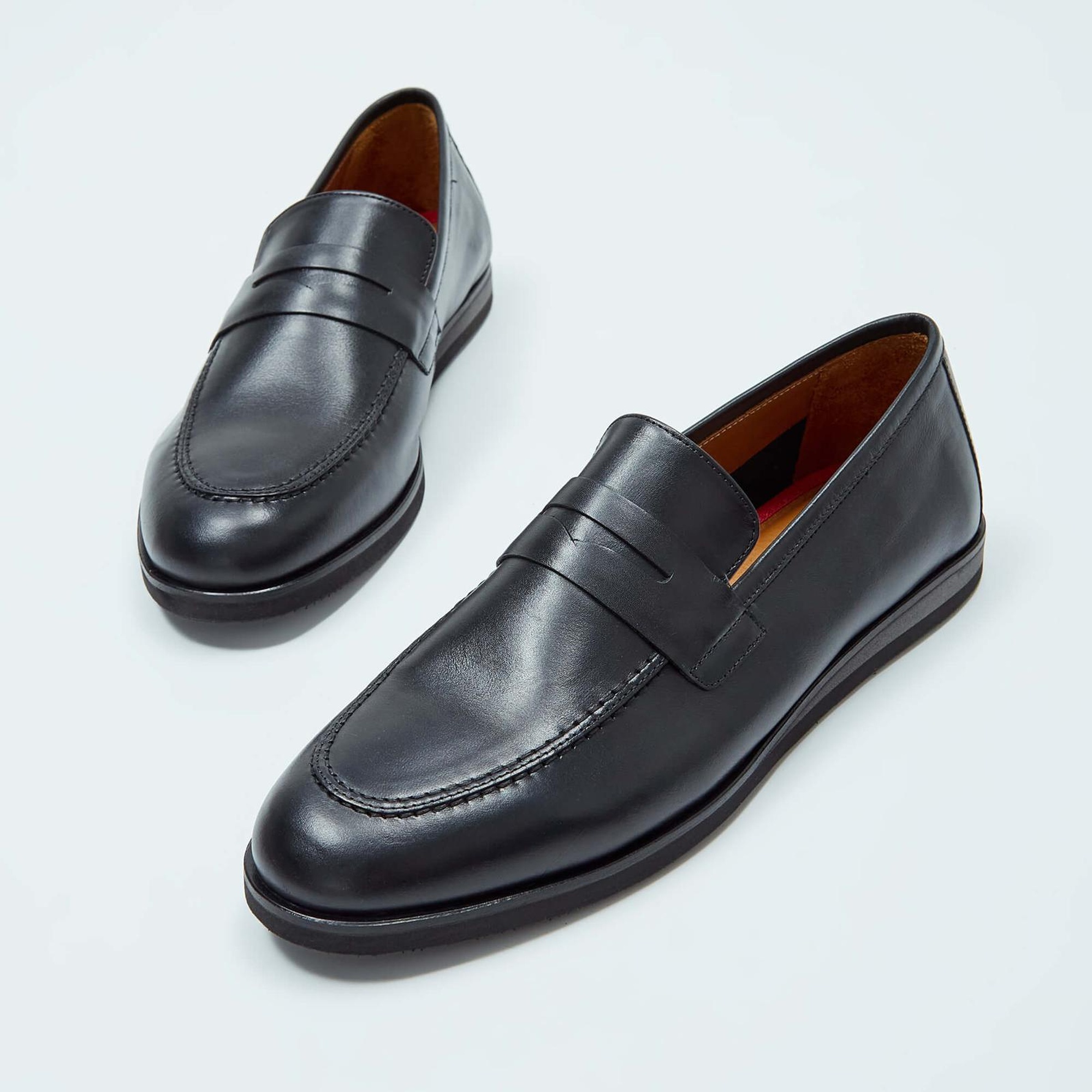 Tamer Tanca Erkek Hakiki Deri Siyah Loafer Ayakkabı