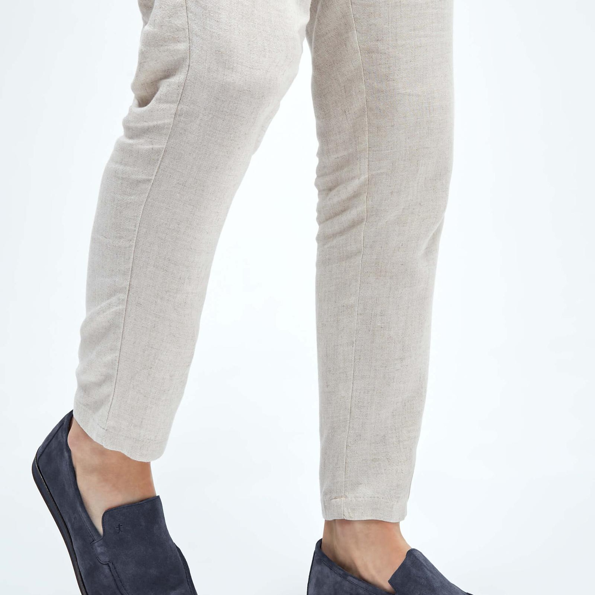 Tamer Tanca Erkek Hakiki Deri Gri Süet Loafer Ayakkabı