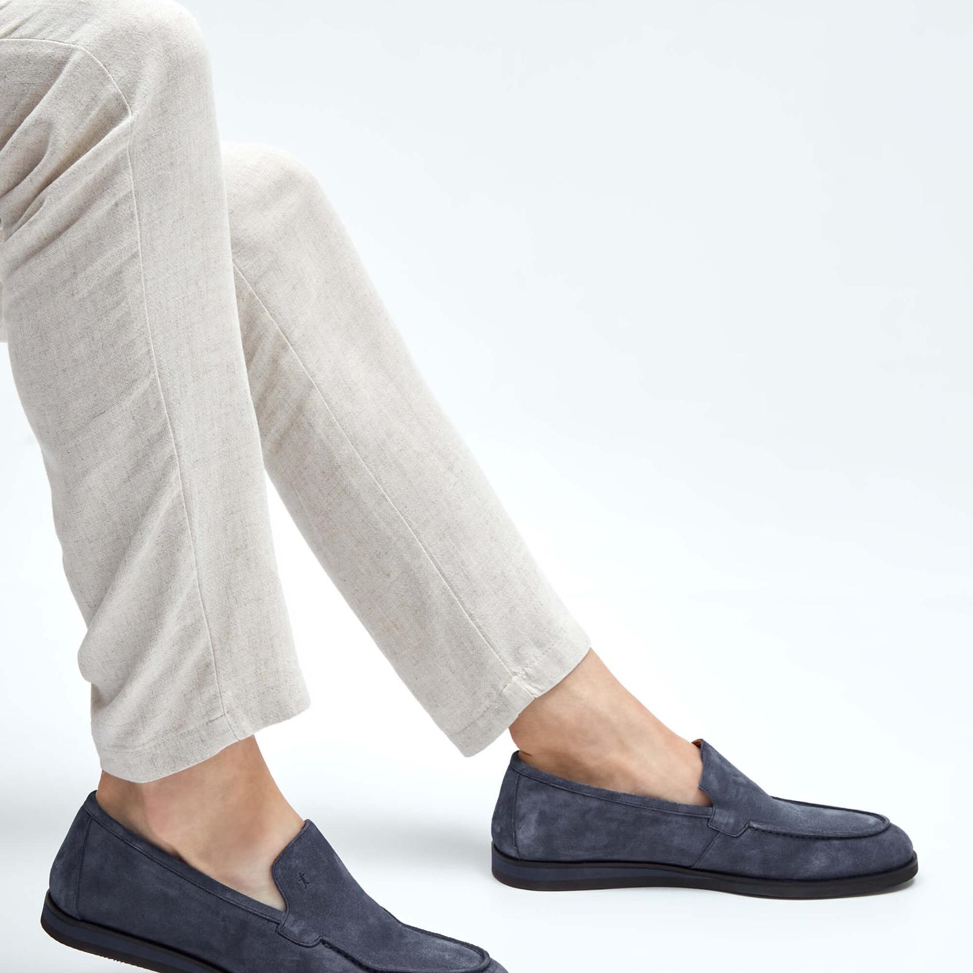 Tamer Tanca Erkek Hakiki Deri Gri Süet Loafer Ayakkabı