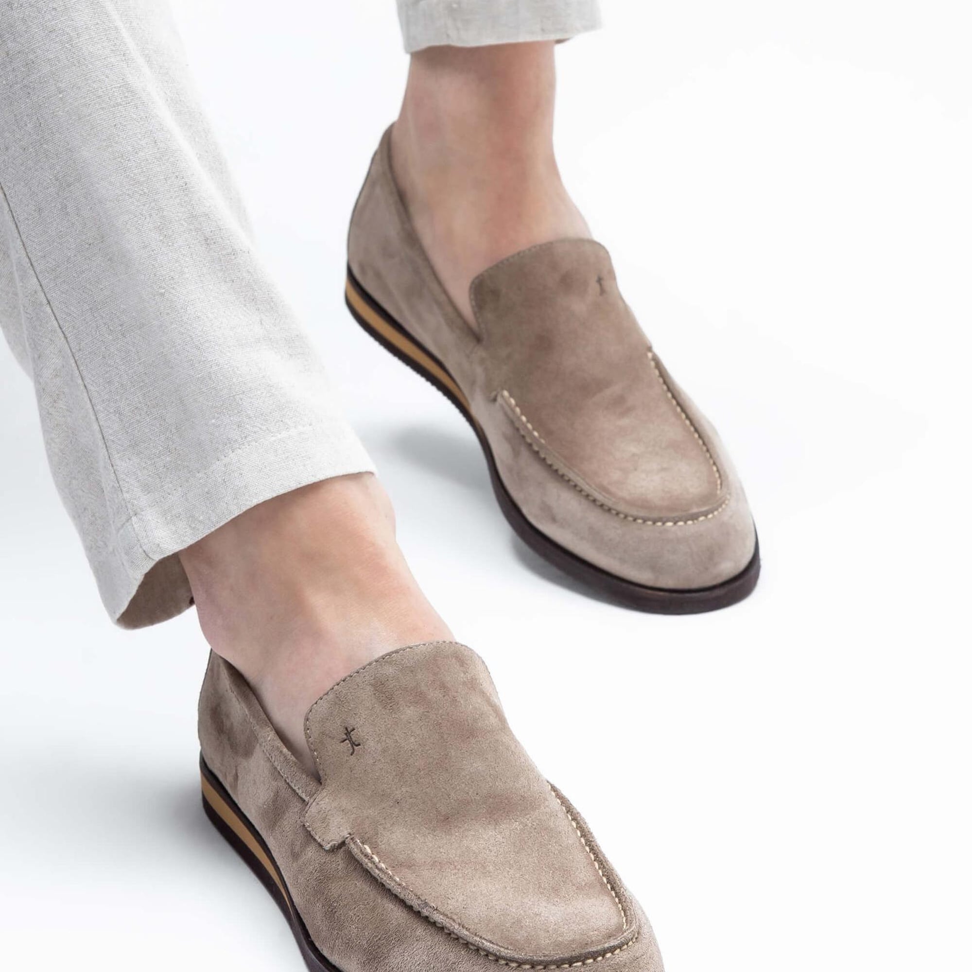 Tamer Tanca Erkek Hakiki Deri Taş süet Loafer Ayakkabı