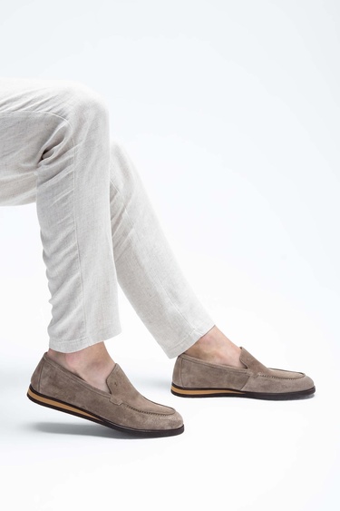  Tamer Tanca Erkek Hakiki Deri Taş süet Loafer Ayakkabı