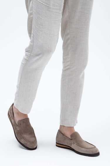  Tamer Tanca Erkek Hakiki Deri Taş süet Loafer Ayakkabı