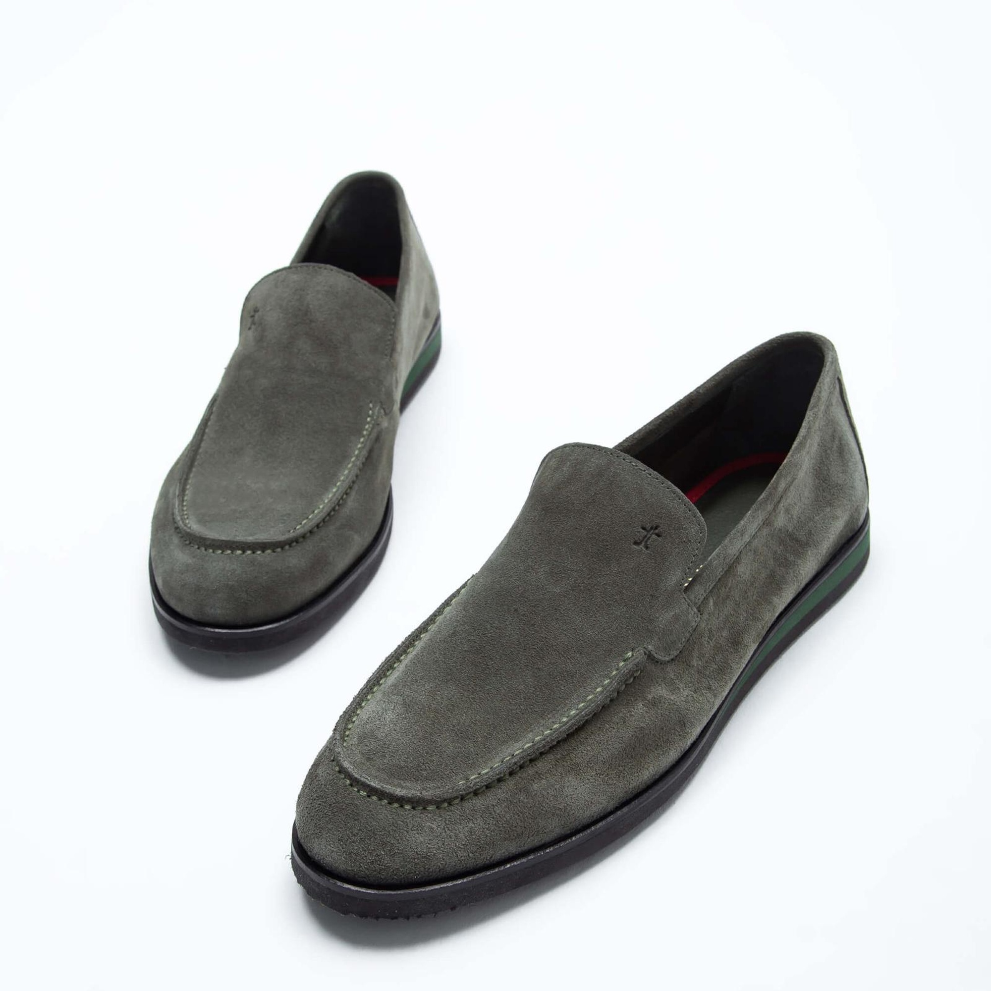 Tamer Tanca Erkek Hakiki Deri Yeşil Loafer Ayakkabı