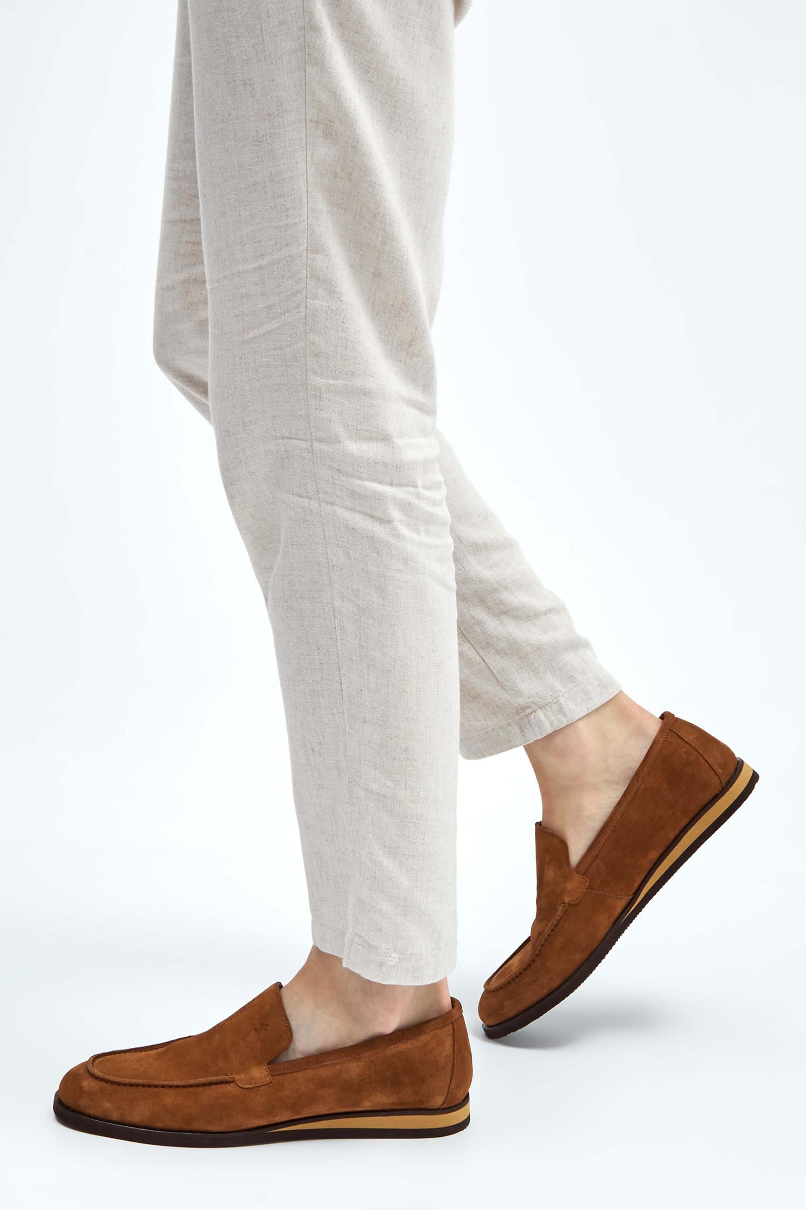  Tamer Tanca Erkek Hakiki Deri Tarçın Loafer Ayakkabı