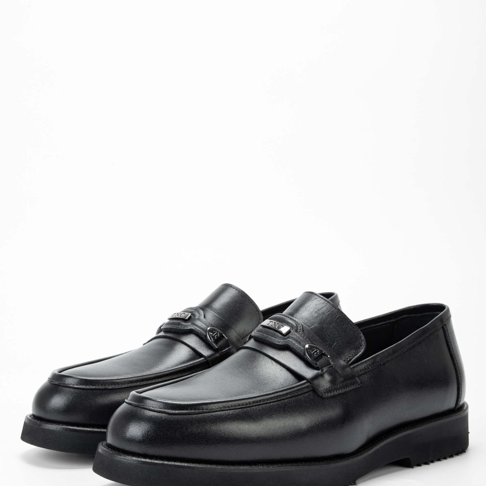 Tamer Tanca Erkek Hakiki Deri Siyah Loafer Ayakkabı