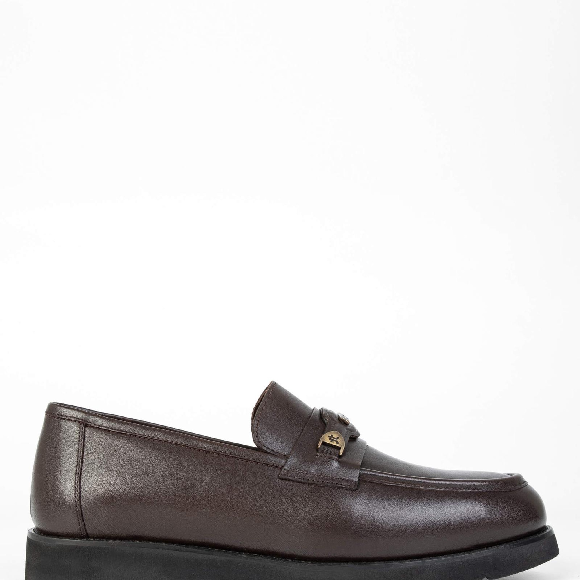 Tamer Tanca Erkek Hakiki Deri Kahverengi Loafer Ayakkabı