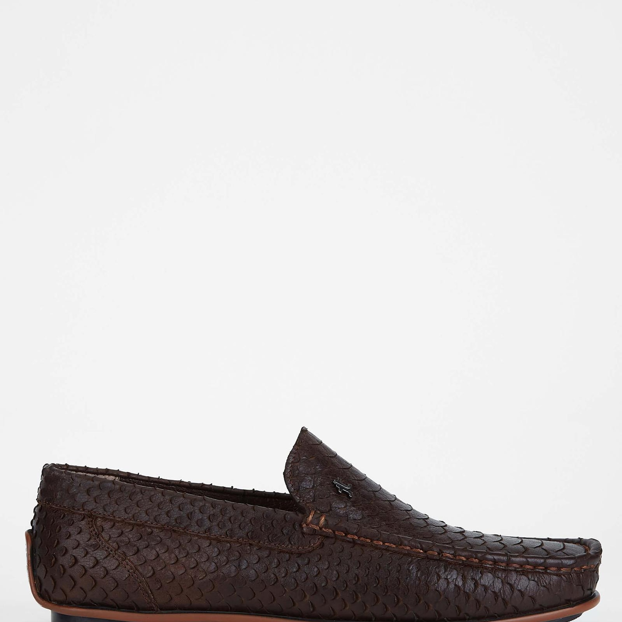 Tamer Tanca Erkek Hakiki Deri Kahverengi Yılan Loafer Ayakkabı