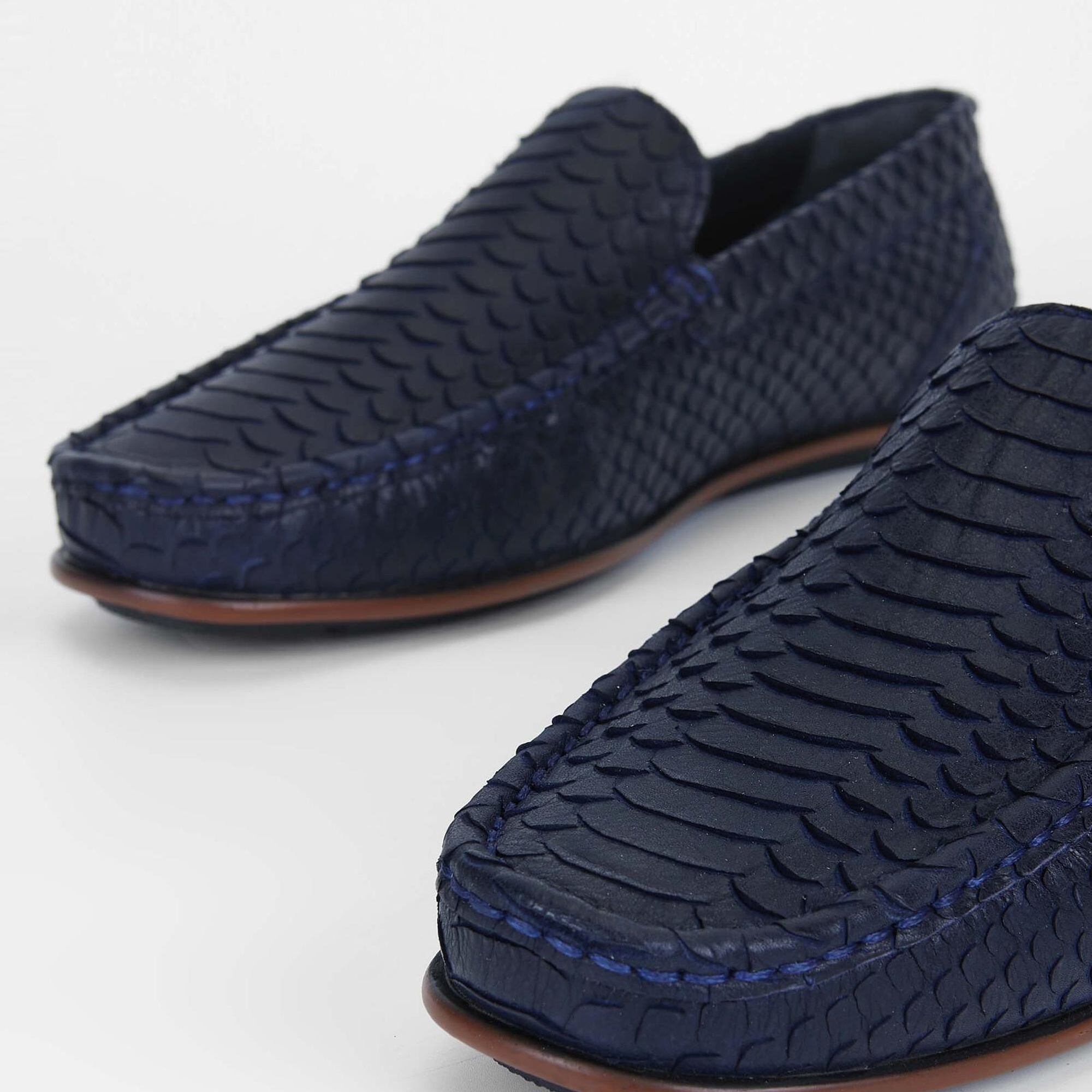 Tamer Tanca Erkek Hakiki Deri Lacivert Loafer Ayakkabı