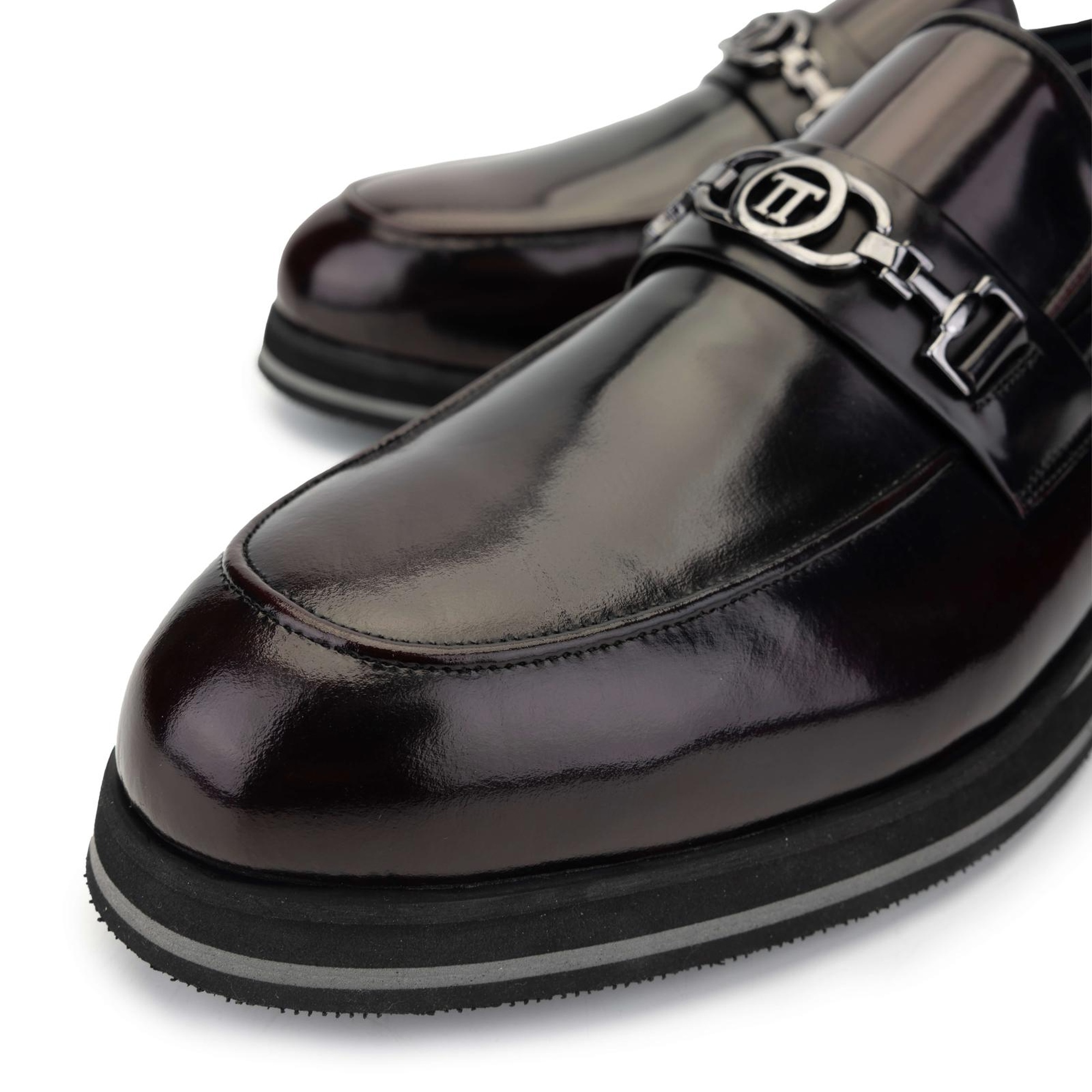 Tamer Tanca Erkek Hakiki Deri Bordo Loafer Ayakkabı