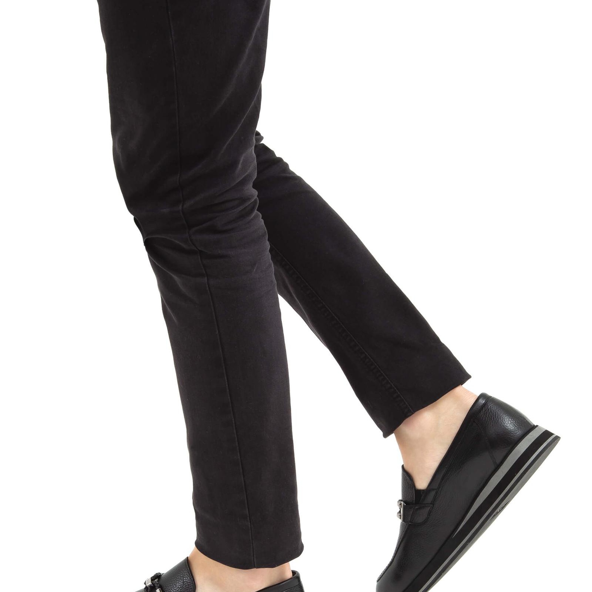 Tamer Tanca Erkek Hakiki Deri Siyah Loafer Ayakkabı