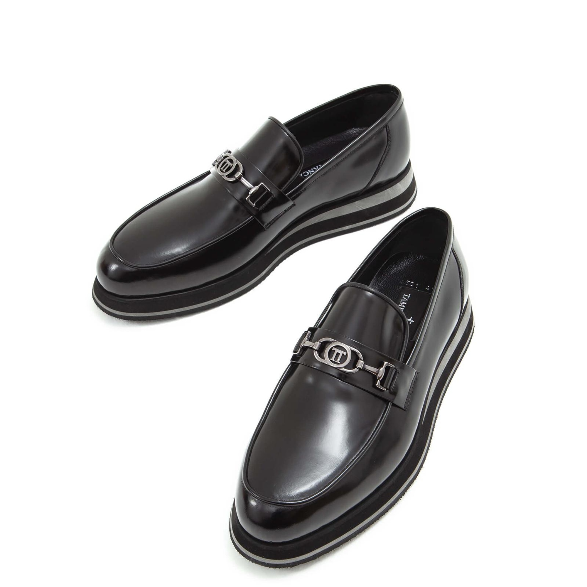 Tamer Tanca Erkek Hakiki Deri Siyah Açma Loafer Ayakkabı