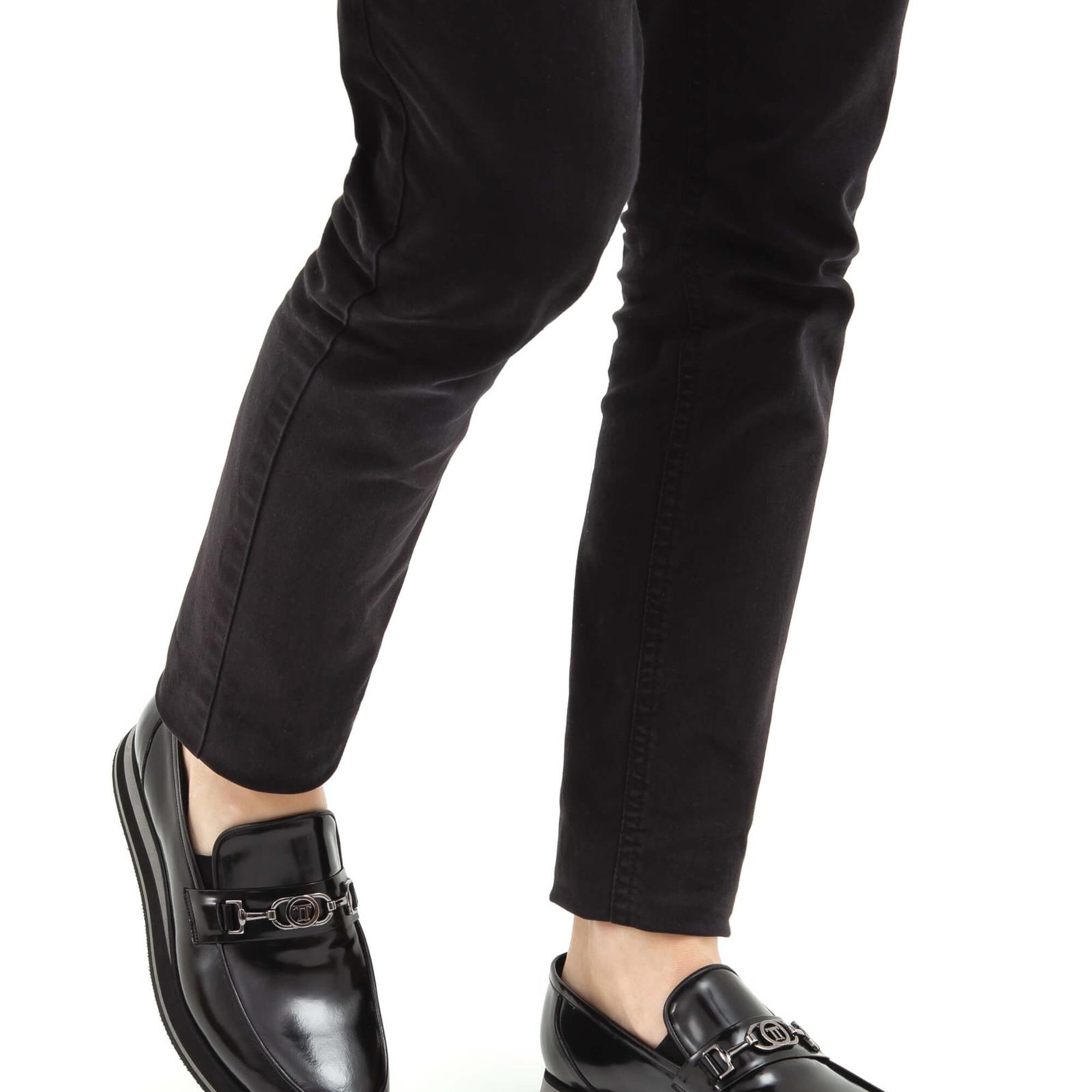 Tamer Tanca Erkek Hakiki Deri Siyah Açma Loafer Ayakkabı