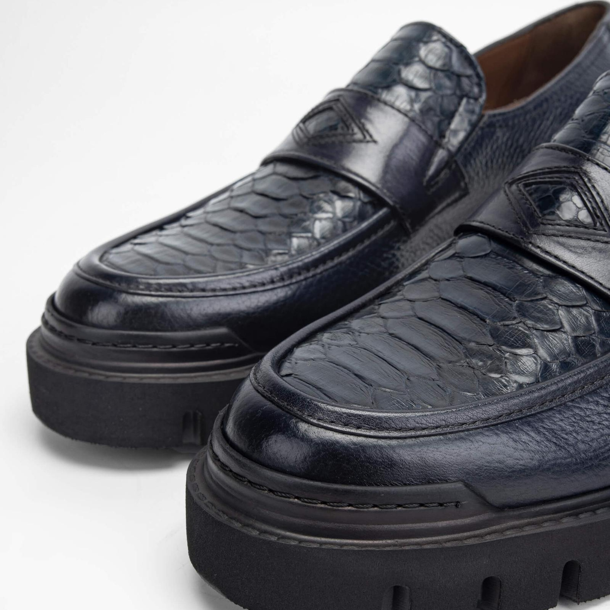 Tamer Tanca Erkek Hakiki Deri Lacivert Loafer Ayakkabı