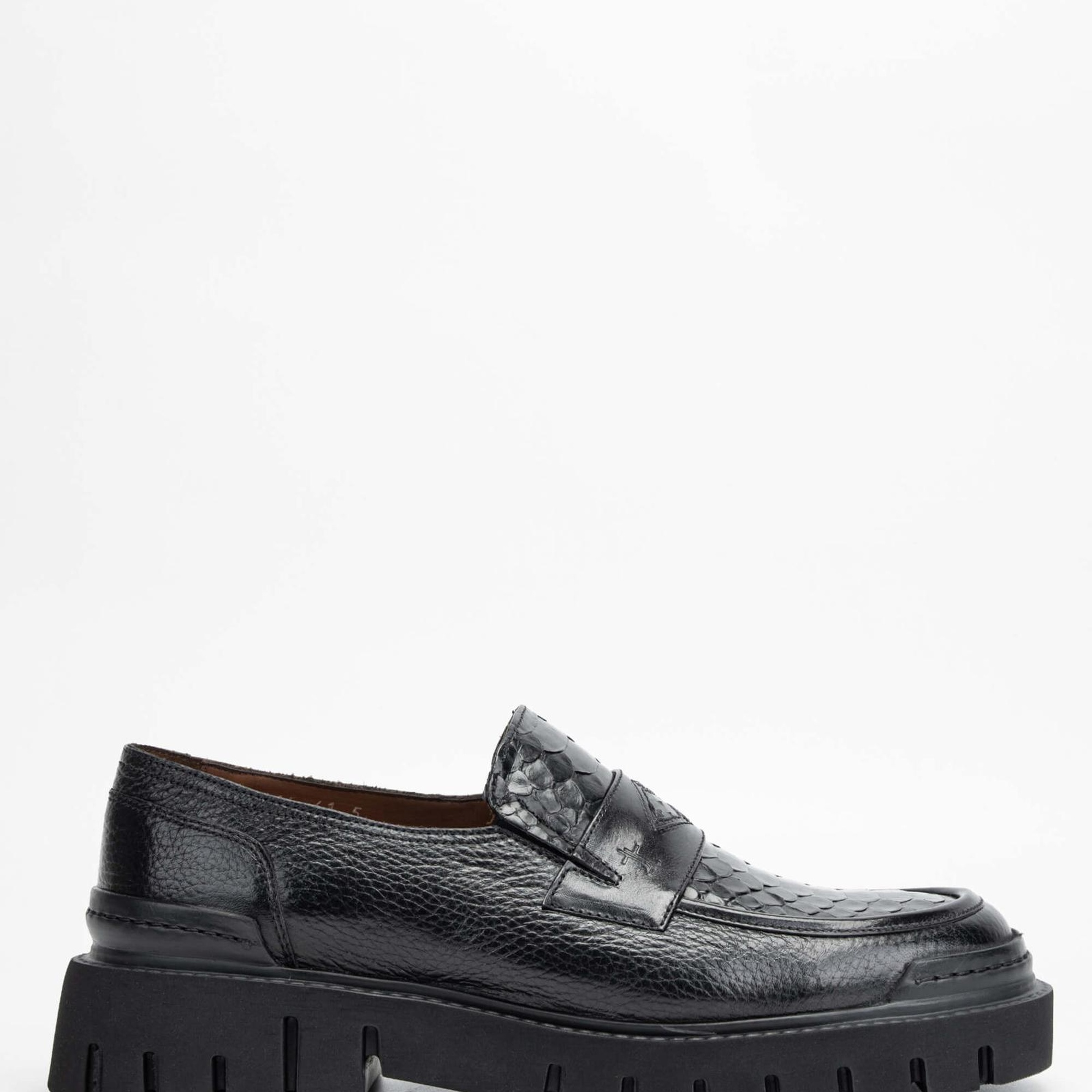 Tamer Tanca Erkek Hakiki Deri Siyah Loafer Ayakkabı