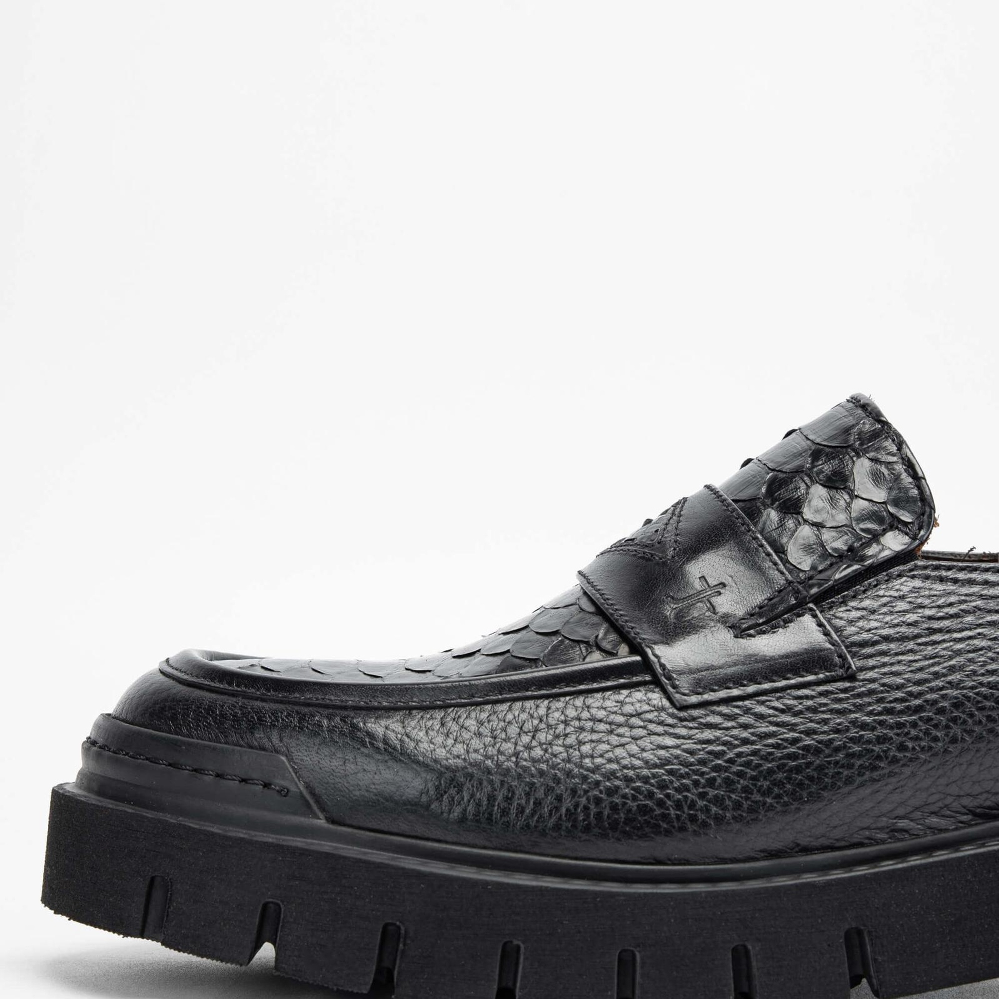 Tamer Tanca Erkek Hakiki Deri Siyah Loafer Ayakkabı