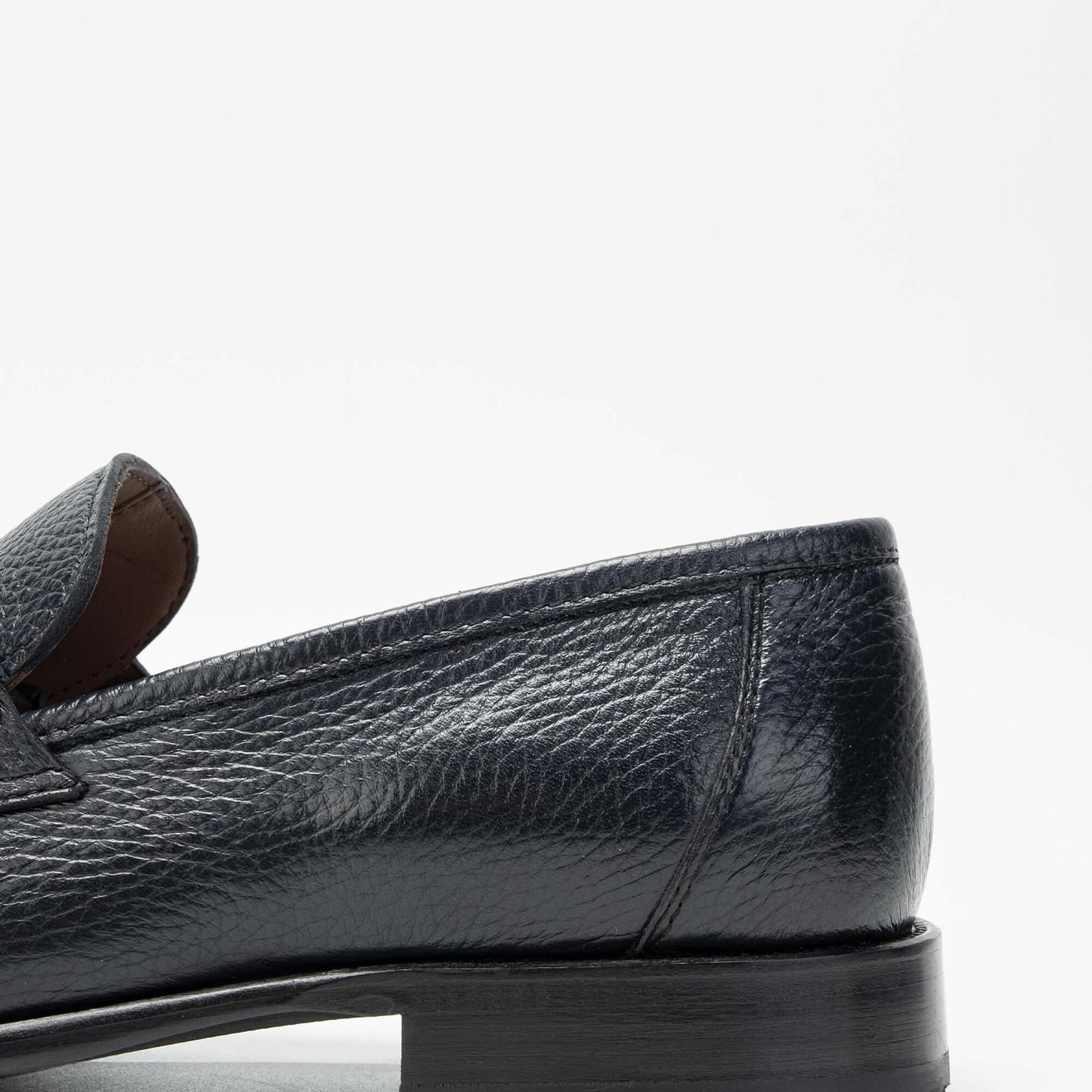 Tamer Tanca Erkek Hakiki Deri Lacivert Loafer Ayakkabı