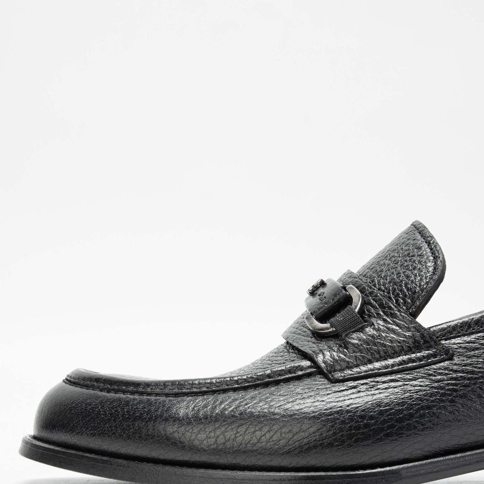 Tamer Tanca Erkek Hakiki Deri Siyah Loafer Ayakkabı