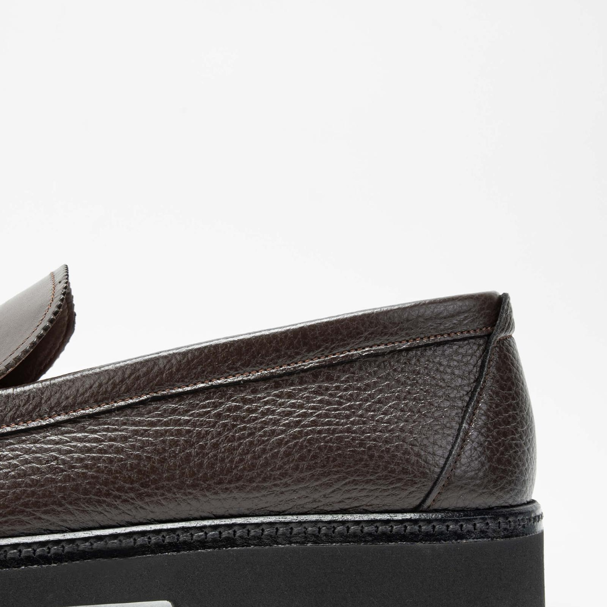 Tamer Tanca Erkek Hakiki Deri Kahverengi Loafer Ayakkabı