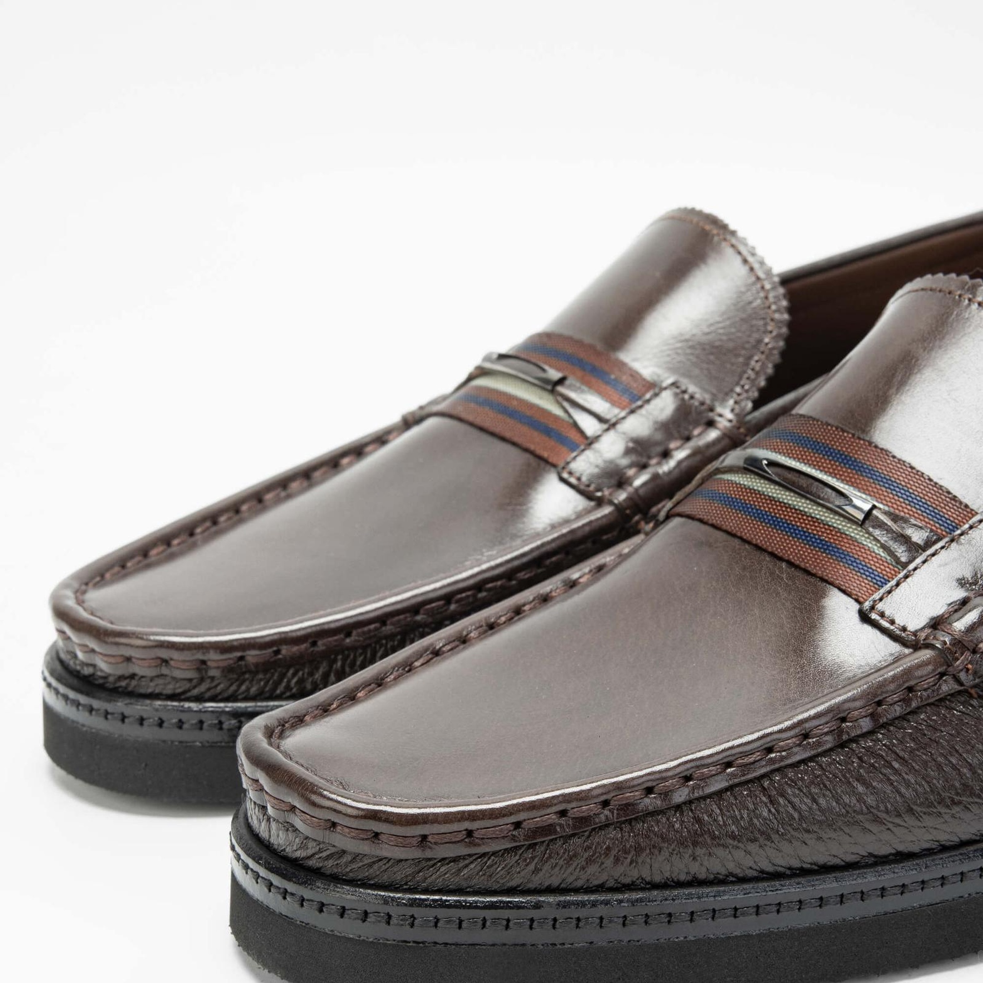 Tamer Tanca Erkek Hakiki Deri Kahverengi Loafer Ayakkabı