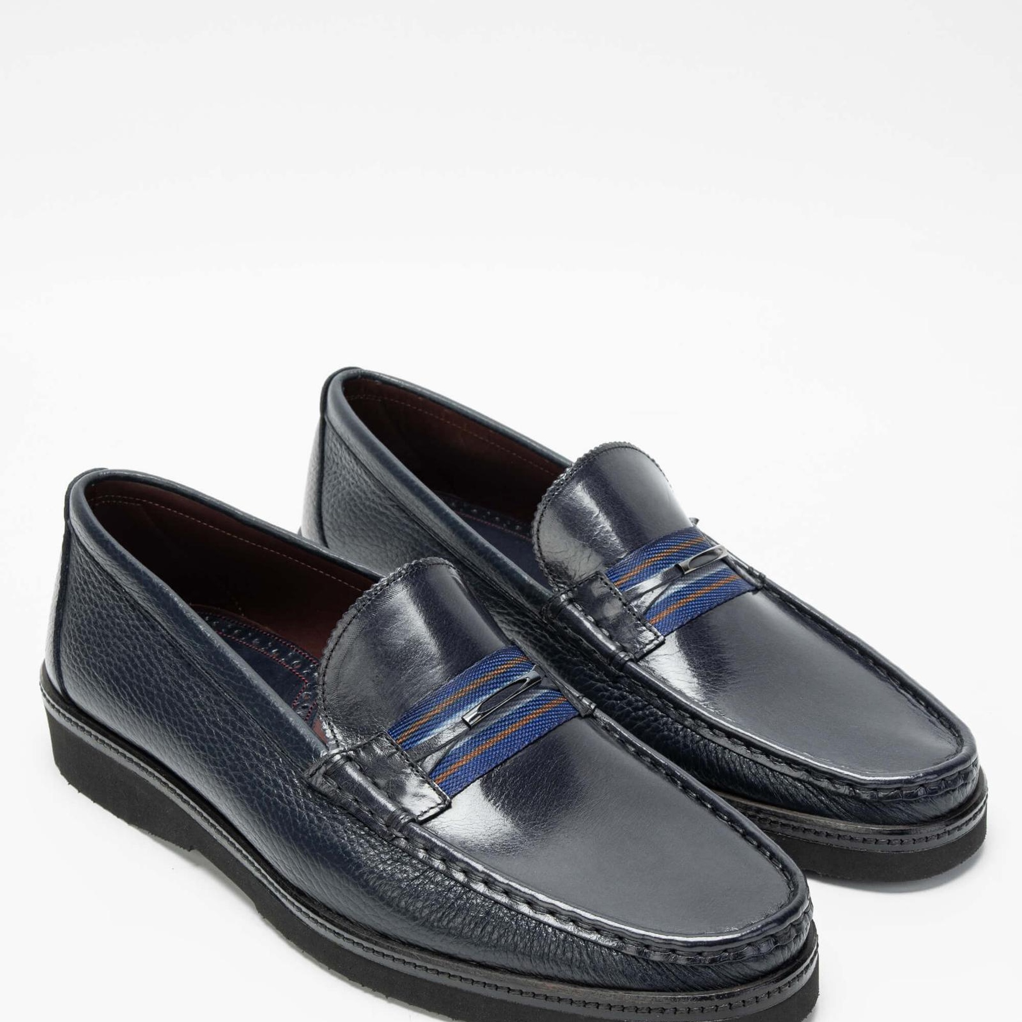 Tamer Tanca Erkek Hakiki Deri Lacivert Loafer Ayakkabı
