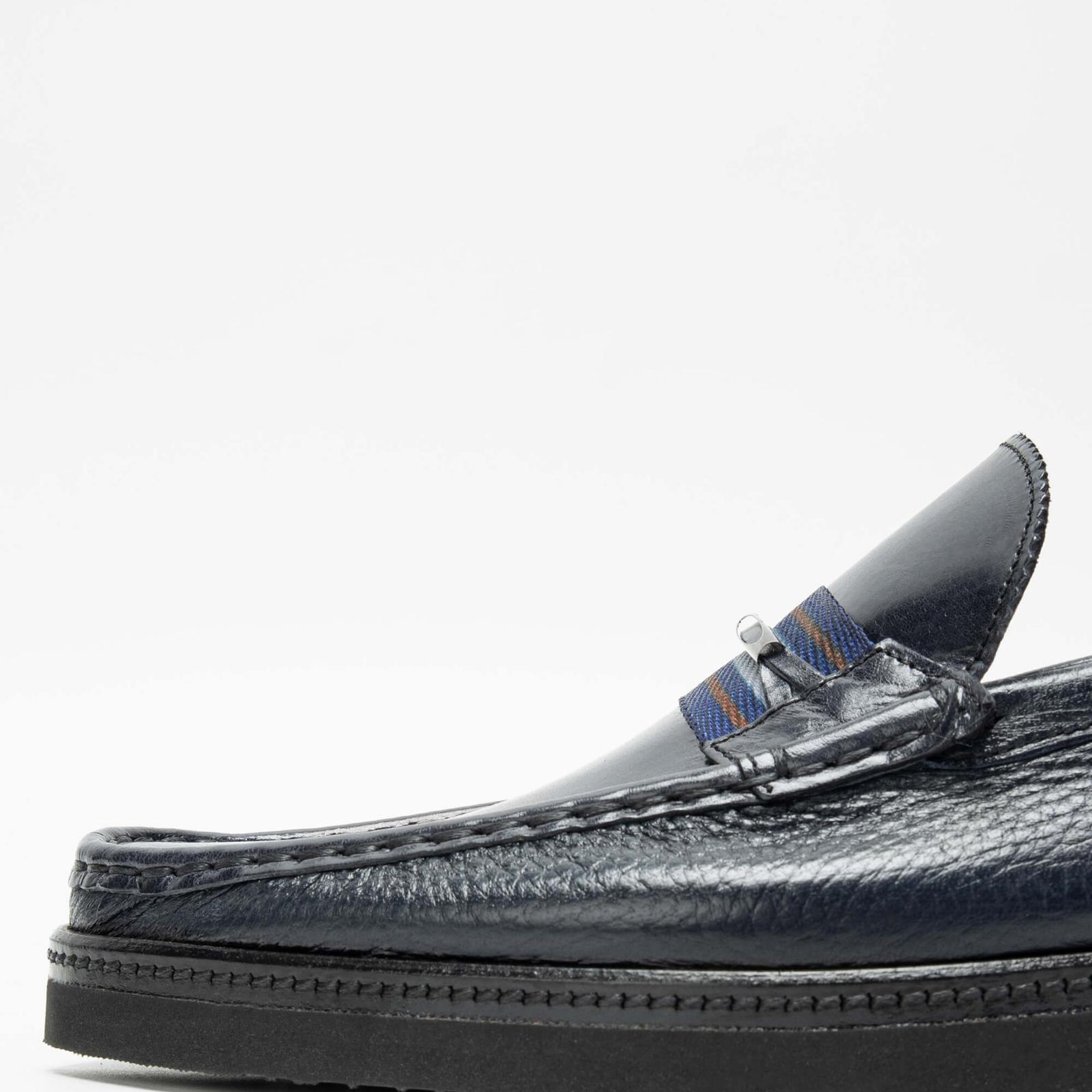 Tamer Tanca Erkek Hakiki Deri Lacivert Loafer Ayakkabı