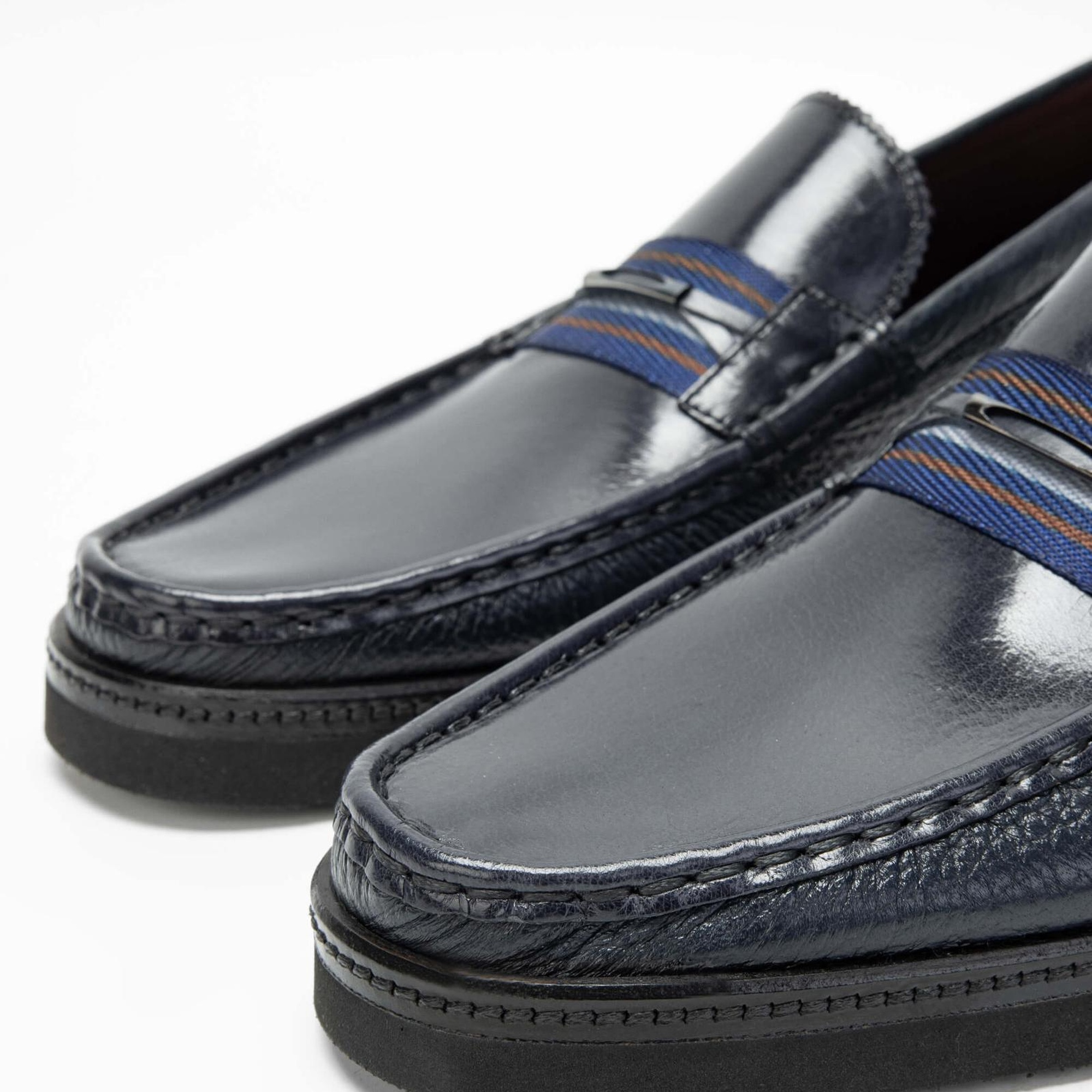 Tamer Tanca Erkek Hakiki Deri Lacivert Loafer Ayakkabı