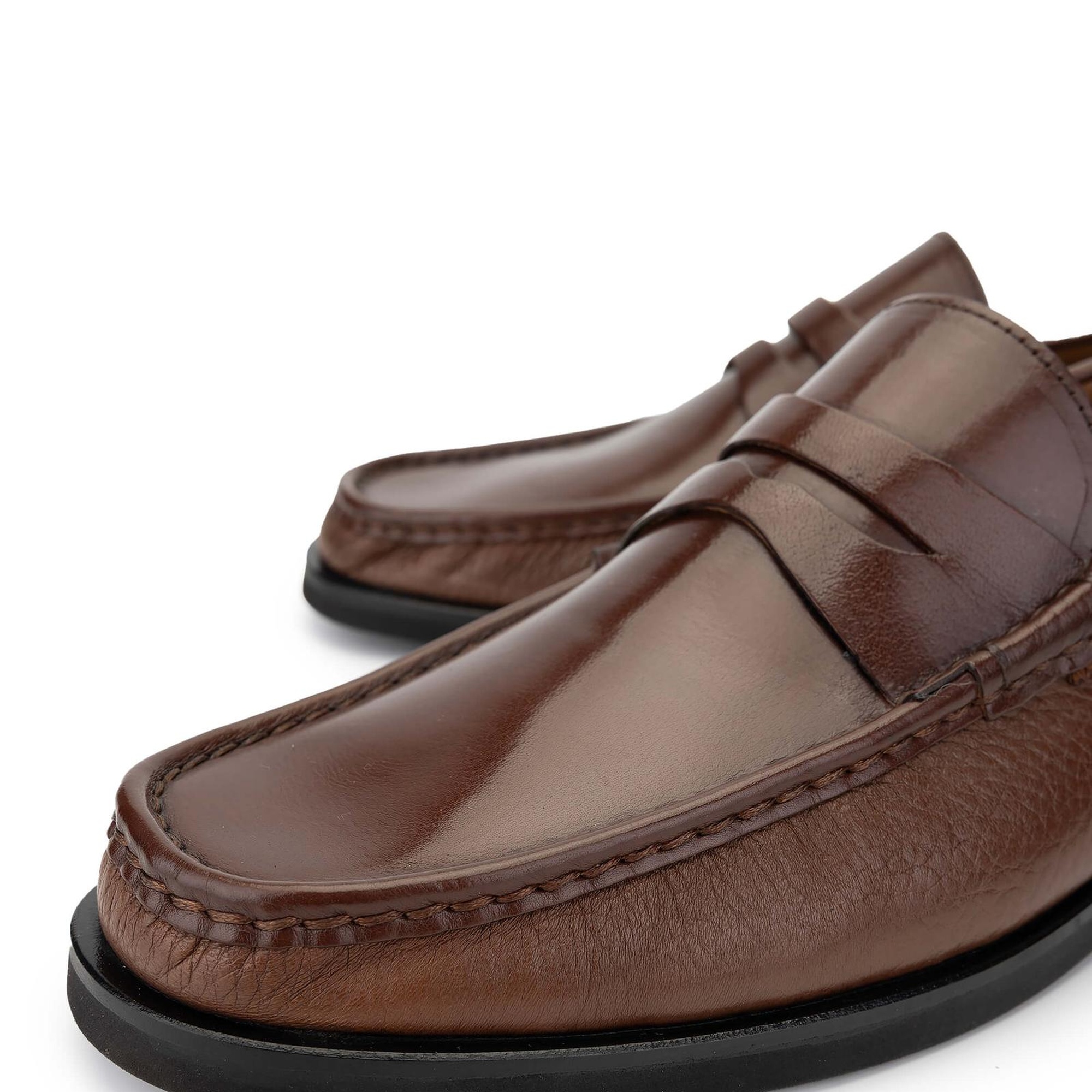 Tamer Tanca Erkek Hakiki Deri Taba Bufalo Loafer Ayakkabı