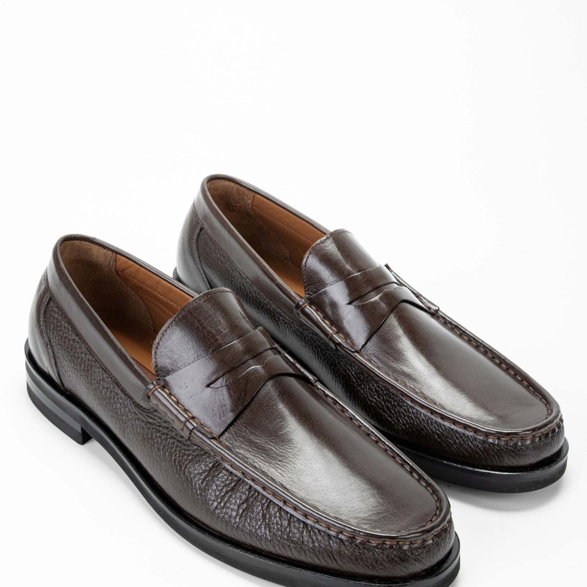 Tamer Tanca Erkek Hakiki Deri Kahverengi Loafer Ayakkabı