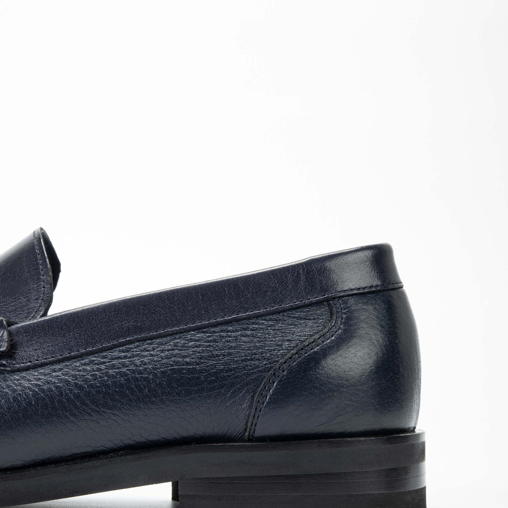 Tamer Tanca Erkek Hakiki Deri Lacivert Loafer Ayakkabı