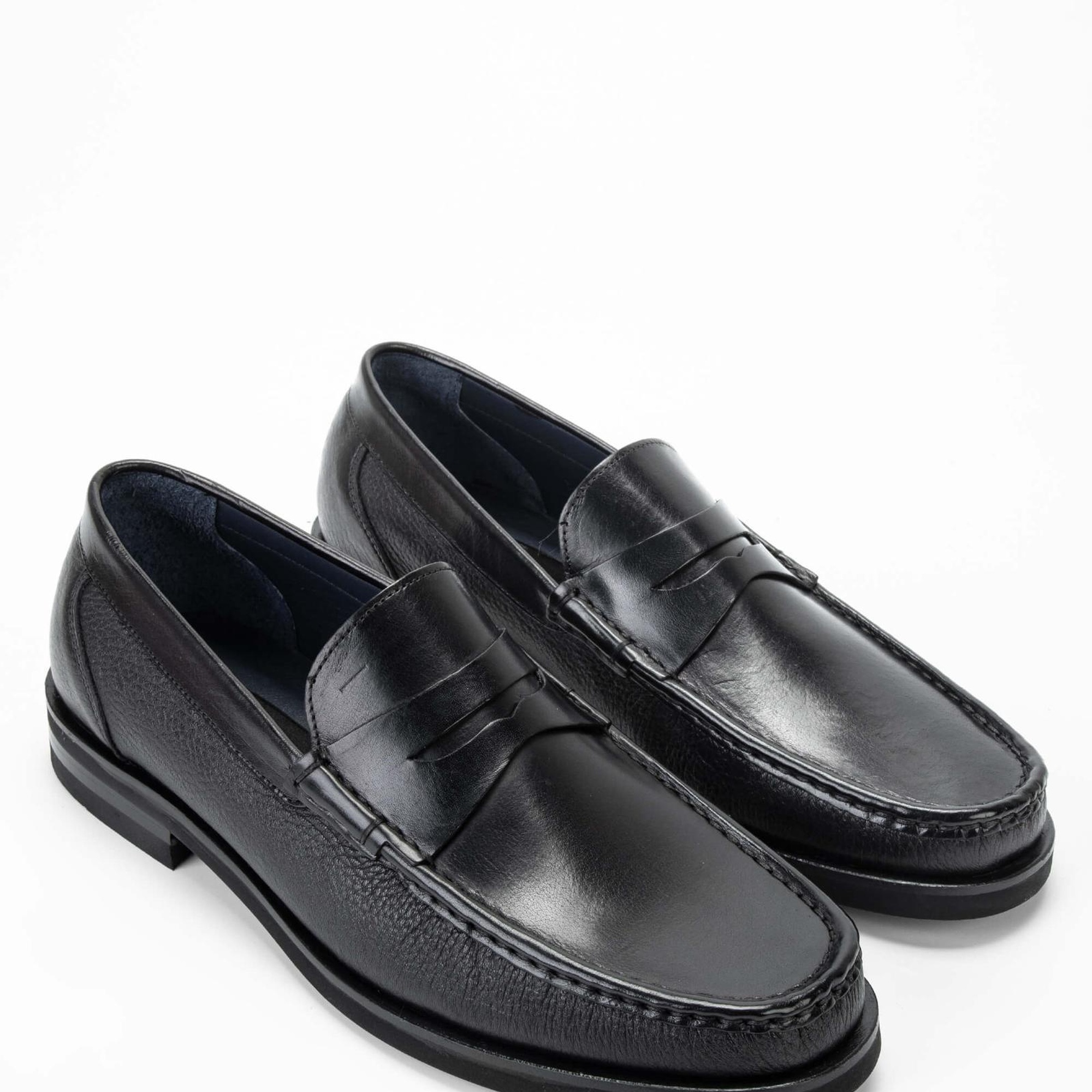 Tamer Tanca Erkek Hakiki Deri Siyah Loafer Ayakkabı