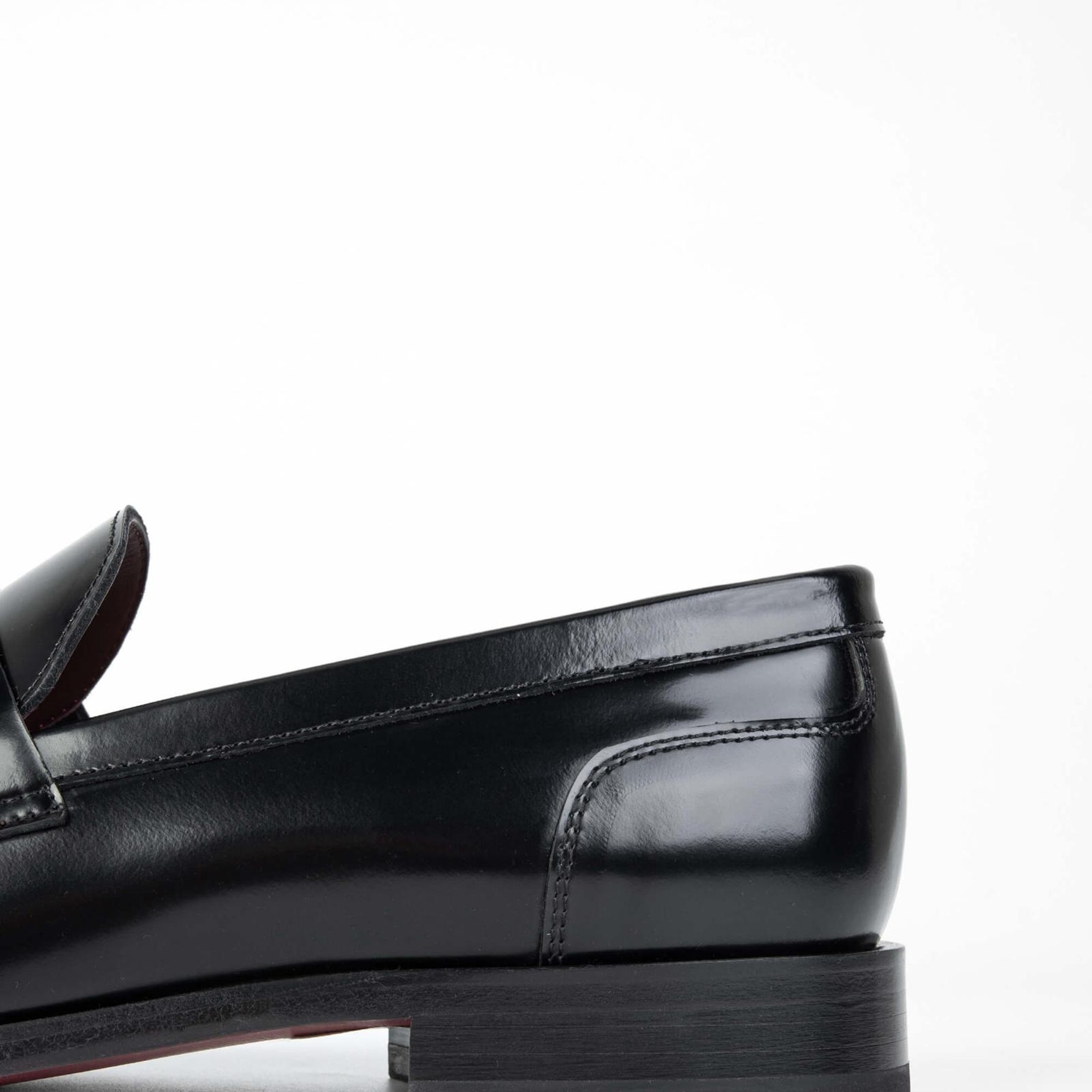 Tamer Tanca Erkek Hakiki Deri Siyah Açma Loafer Ayakkabı