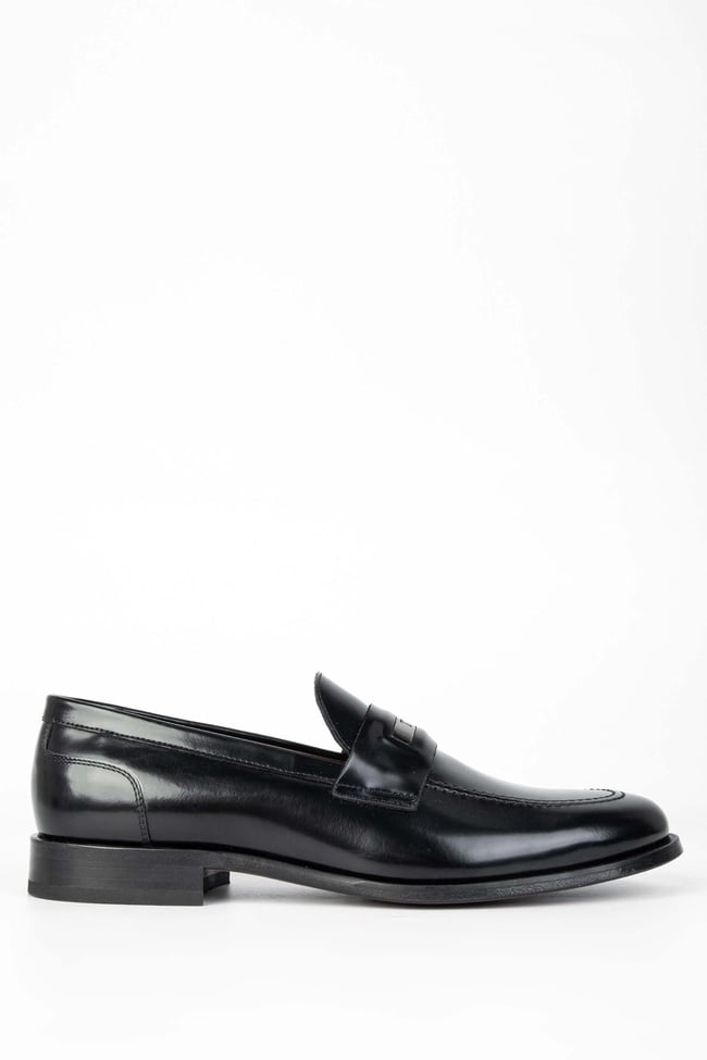  Tamer Tanca Erkek Hakiki Deri Siyah Açma Loafer Ayakkabı