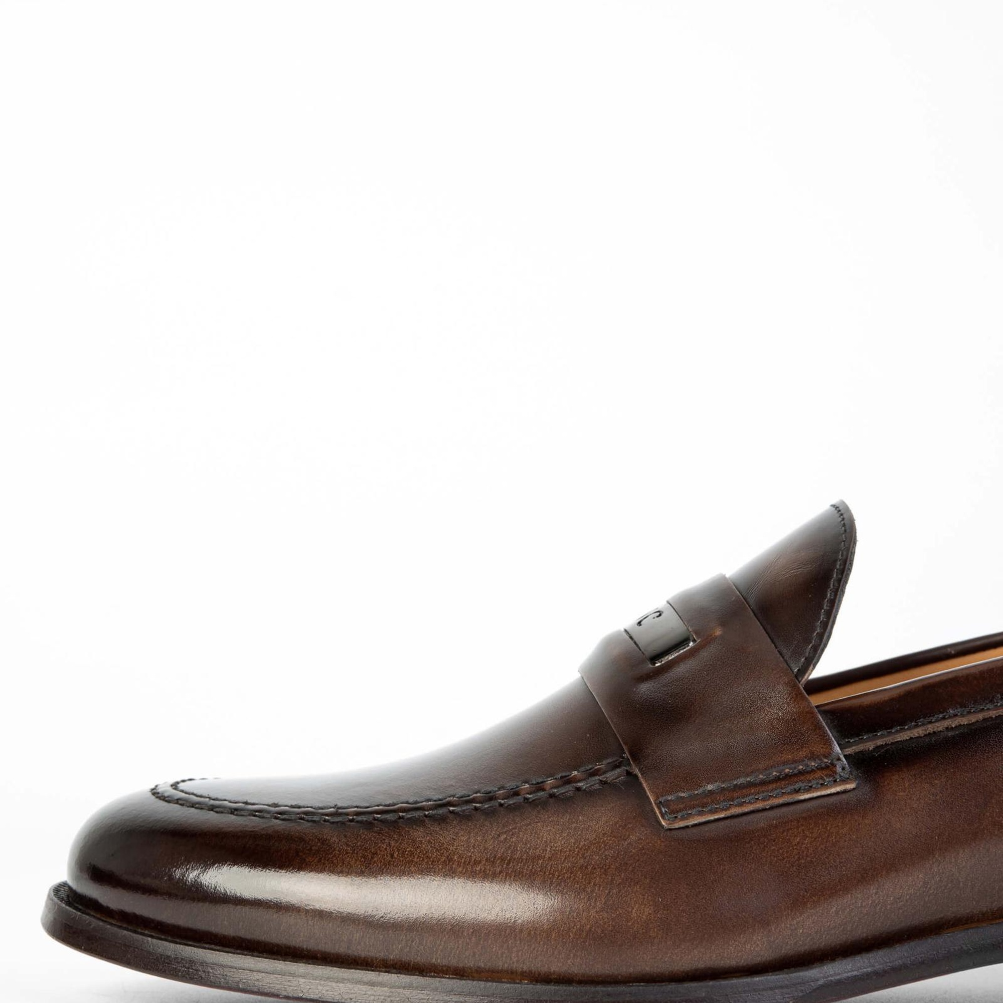 Tamer Tanca Erkek Hakiki Deri Kahverengi Loafer Ayakkabı